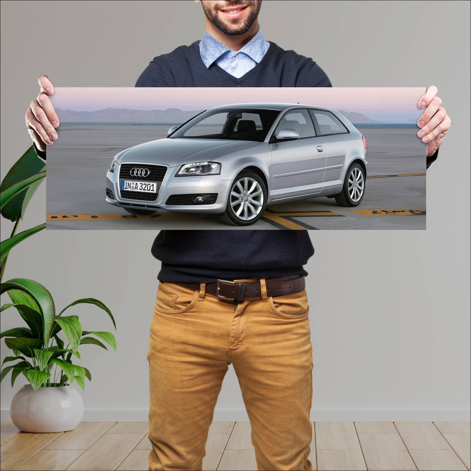 Cuadro grande 30x80cm 2008 audi a3 auto 319 Audi
