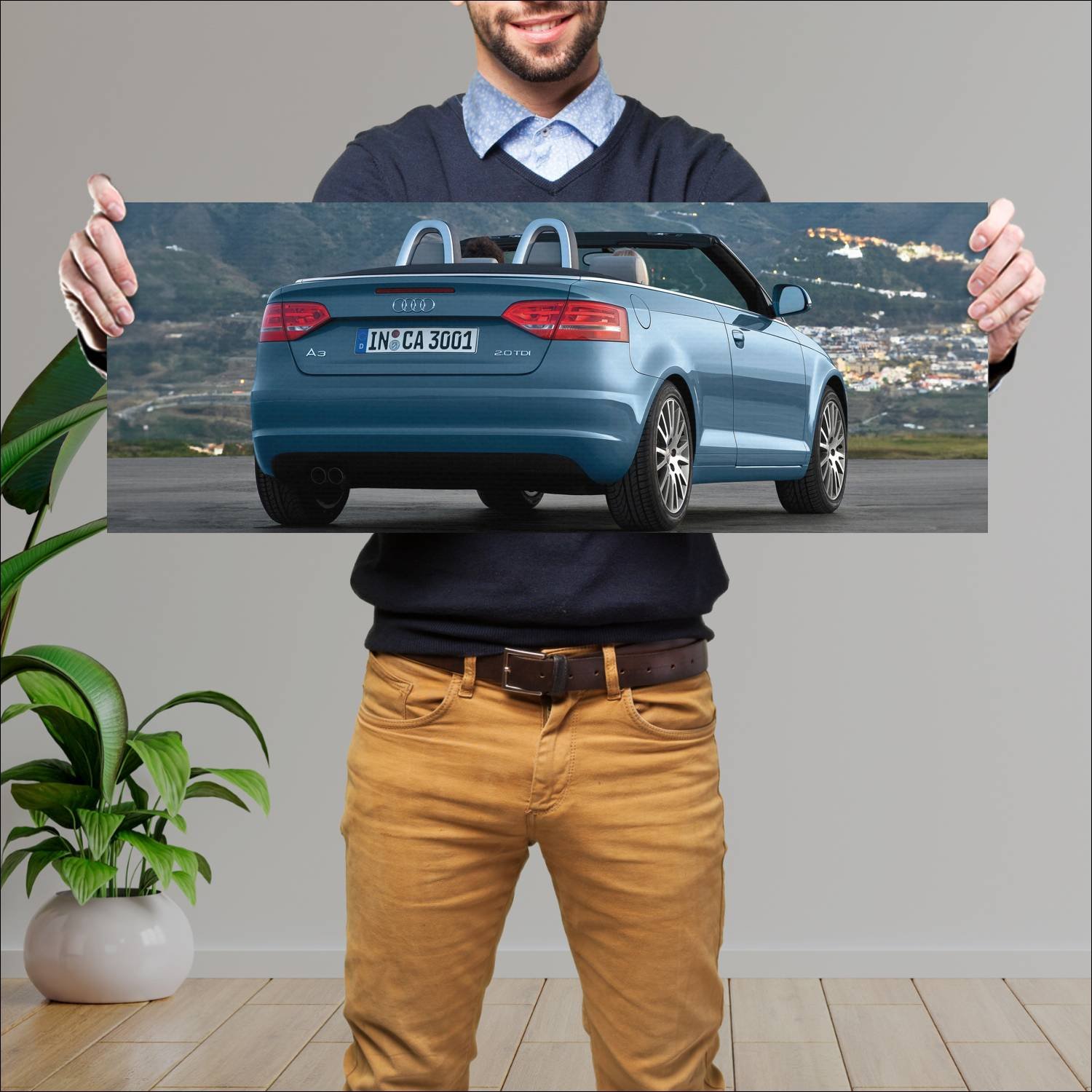 Cuadro grande 30x80cm 2008 audi a3 cabriolet auto 322 Audi