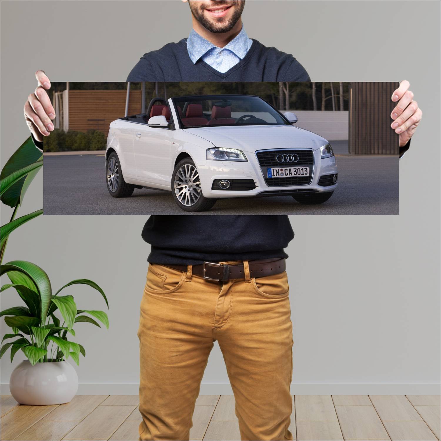 Cuadro grande 30x80cm 2008 audi a3 cabriolet s lin 326 Audi