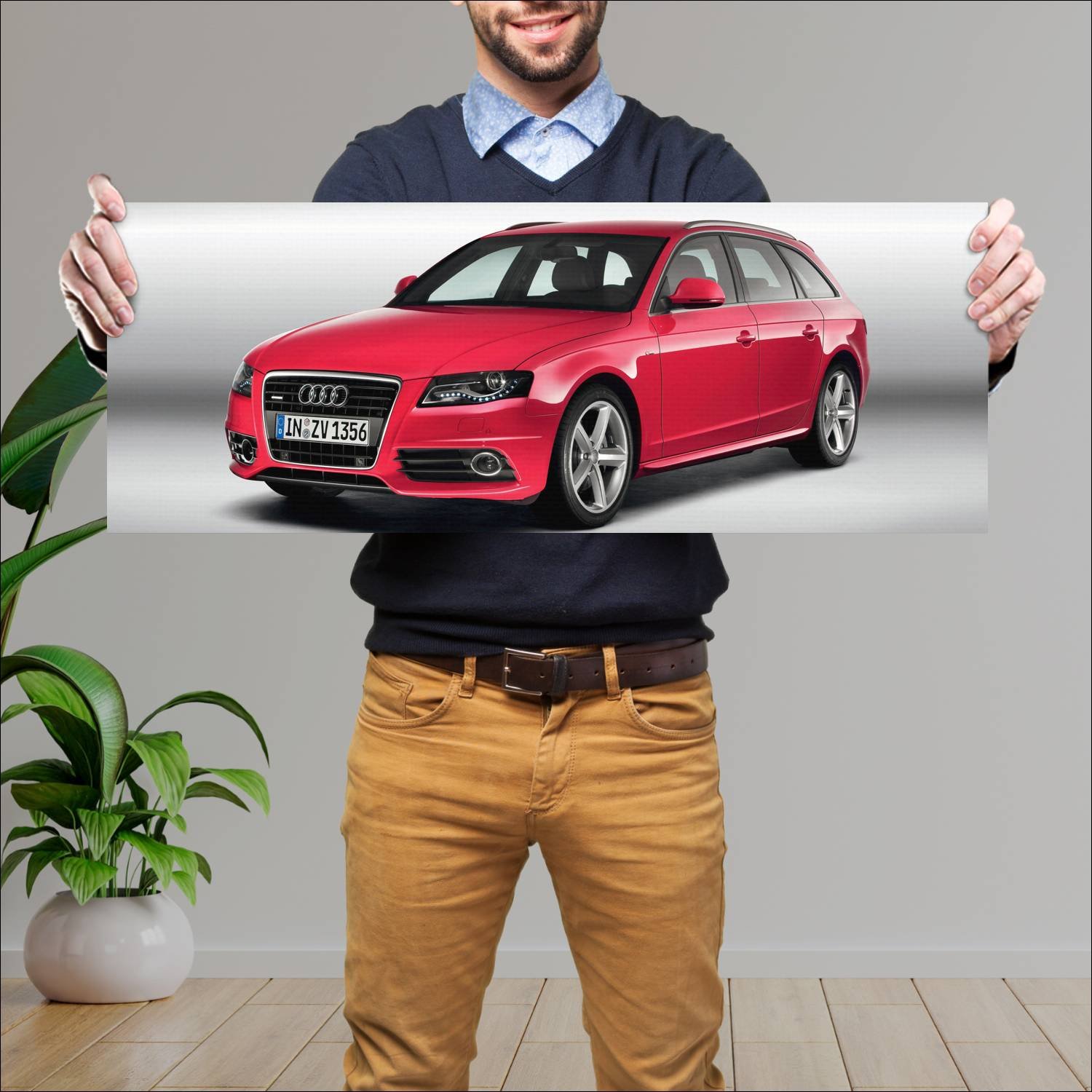 Cuadro grande 30x80cm 2008 audi a4 avant s line 85 341 Audi