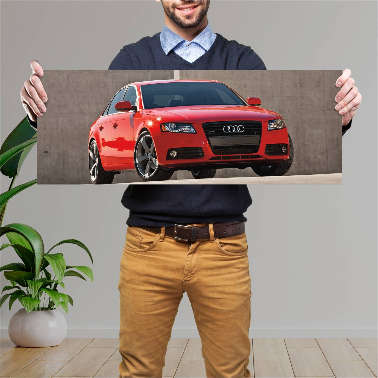 Cuadro grande 30x80cm 2008 audi a4 sedan us auto 346 Audi