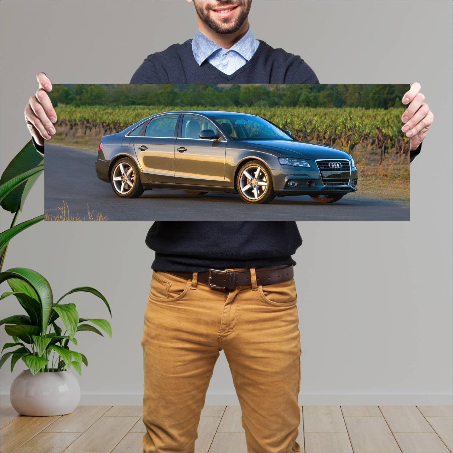 Cuadro grande 30x80cm 2008 audi a4 sedan us auto 348 Audi