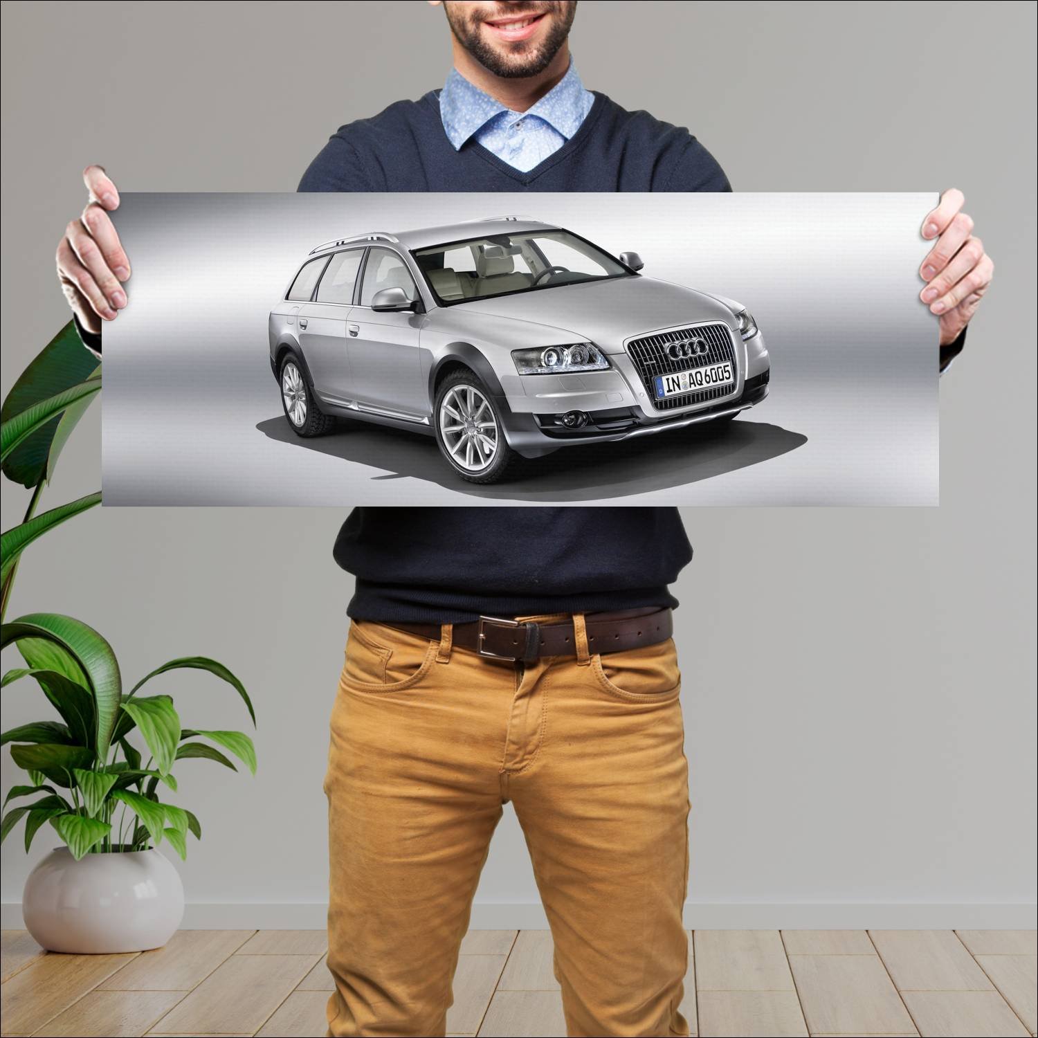 Cuadro grande 30x80cm 2008 audi a6 allroad auto 356 Audi