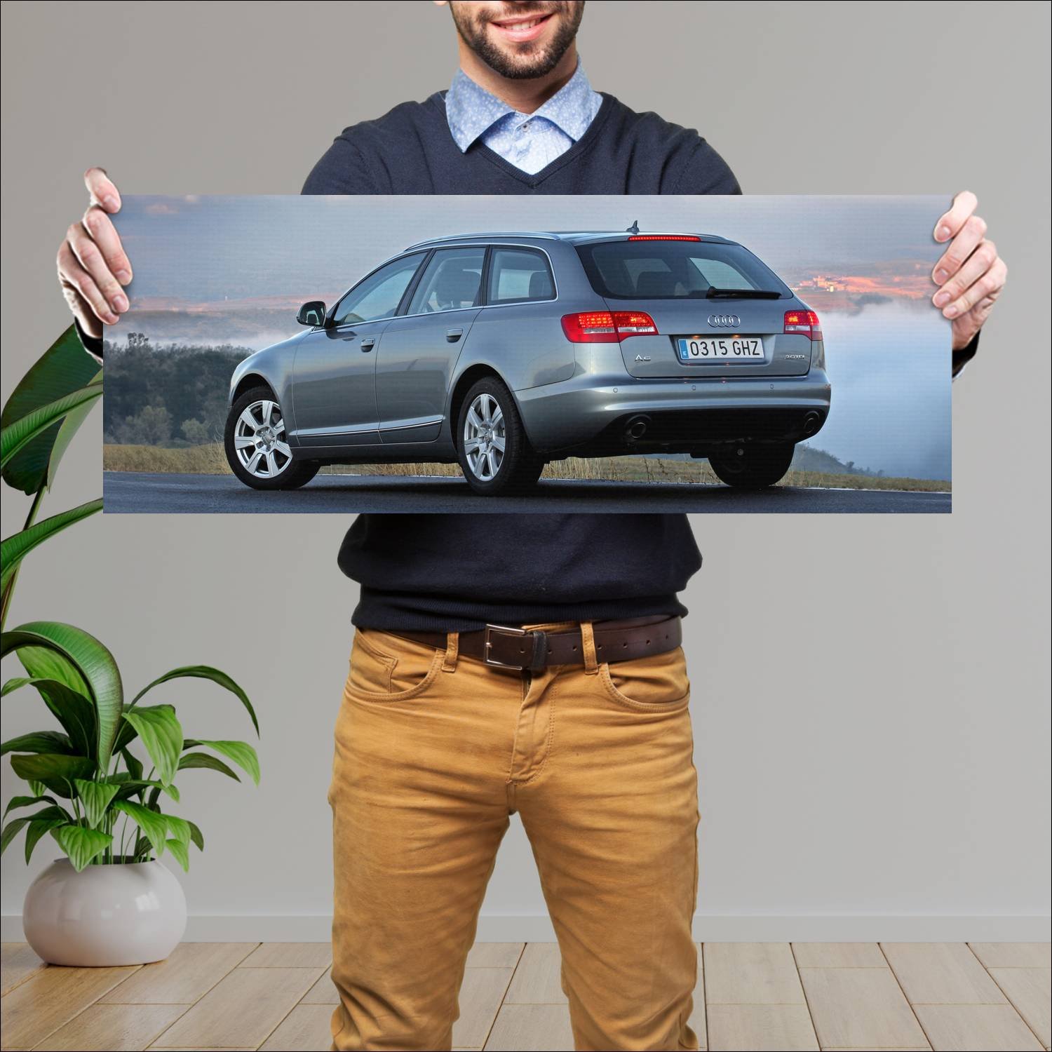 Cuadro grande 30x80cm 2008 audi a6 avant auto 358 Audi