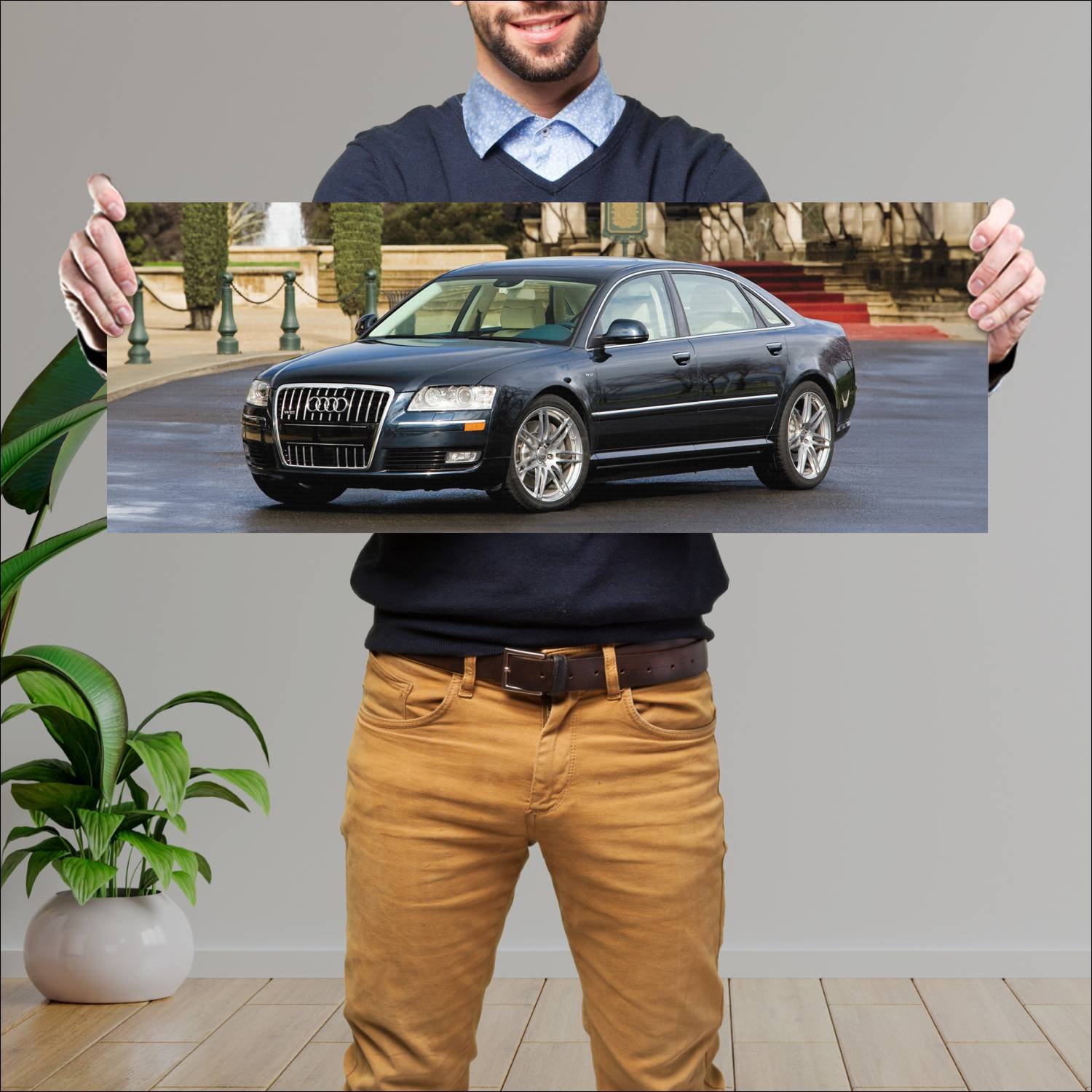 Cuadro grande 30x80cm 2008 audi a8 l us auto 366 Audi