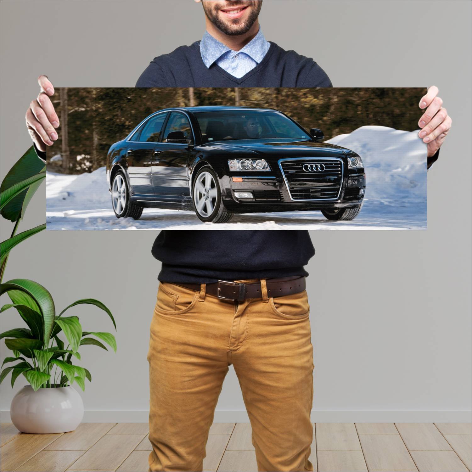 Cuadro grande 30x80cm 2008 audi a8 us auto 367 Audi