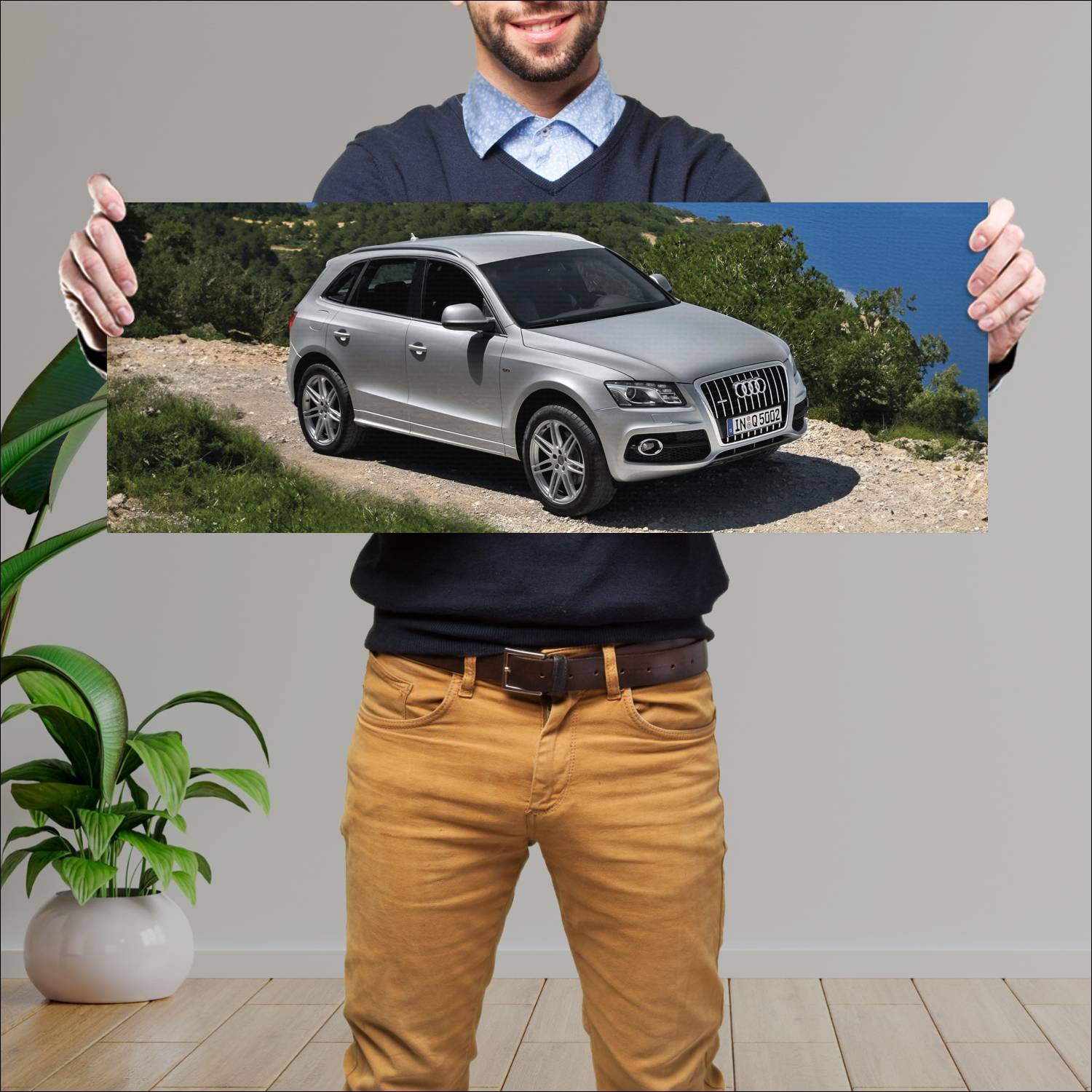 Cuadro grande 30x80cm 2008 audi q5 s line auto 370 Audi