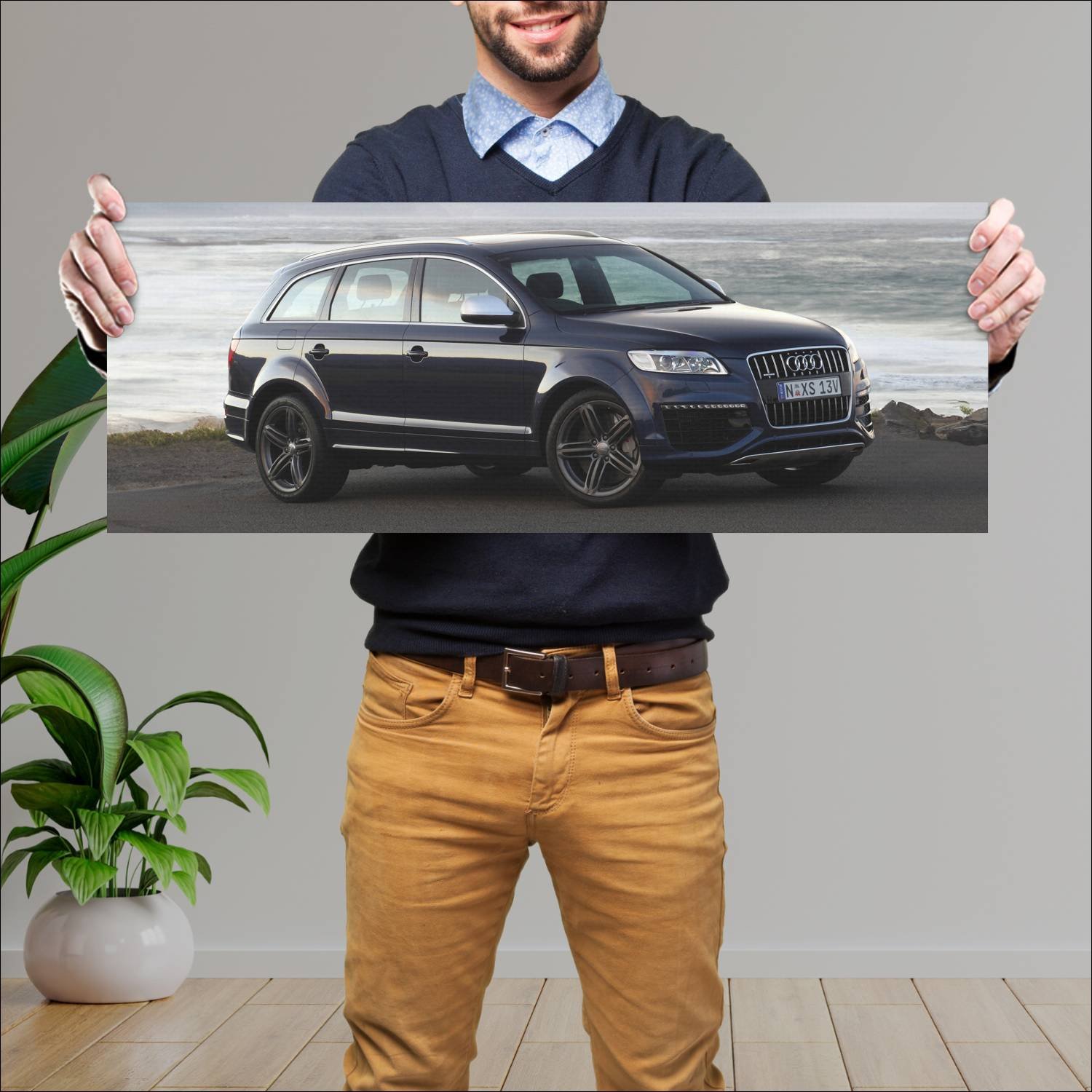 Cuadro grande 30x80cm 2008 audi q7 v12 au auto 376 Audi