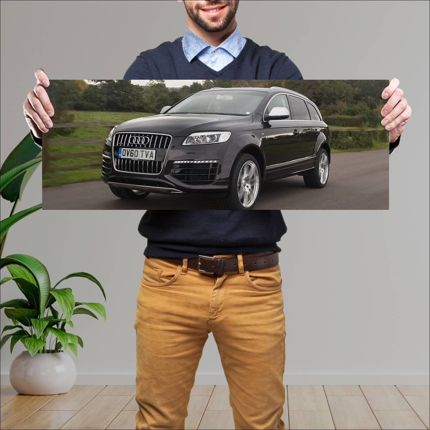 Cuadro grande 30x80cm 2008 audi q7 v12 uk auto 377 Audi