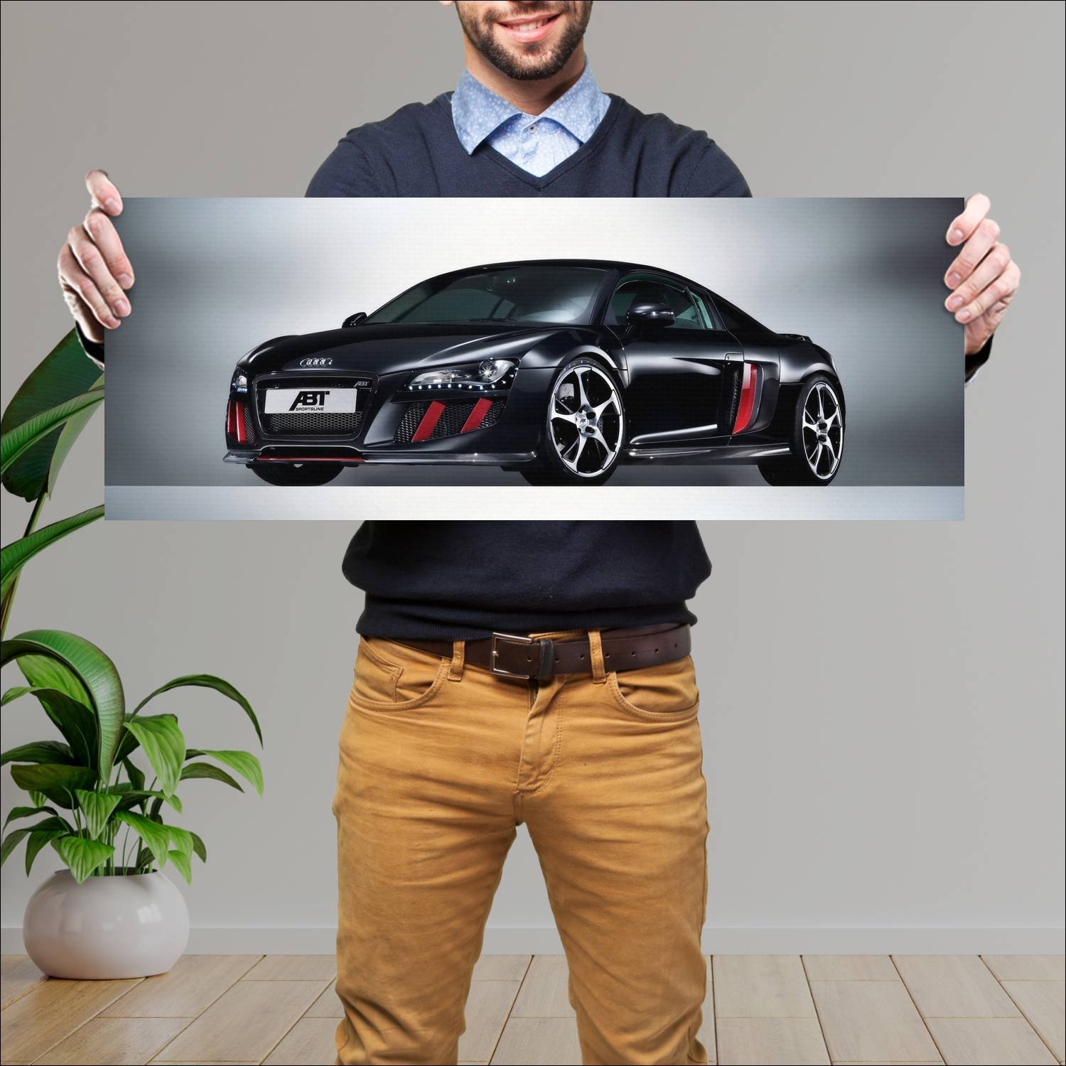 Cuadro grande 30x80cm 2008 audi r8 coupe by abt 11 380 Audi