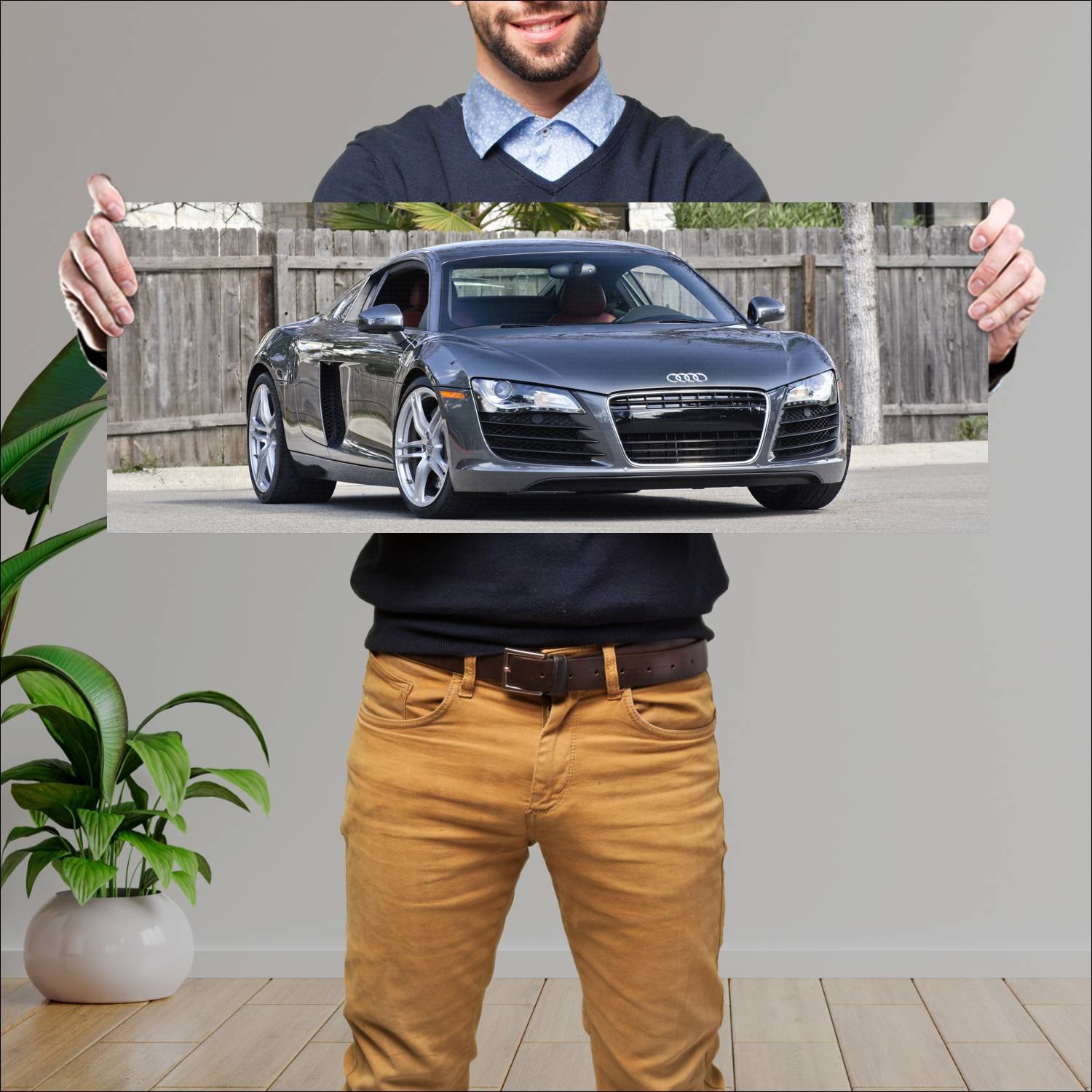 Cuadro grande 30x80cm 2008 audi r8 coupe us auto 383 Audi