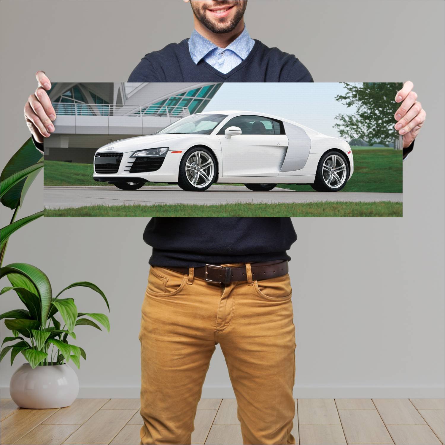 Cuadro grande 30x80cm 2008 audi r8 coupe us auto 384 Audi