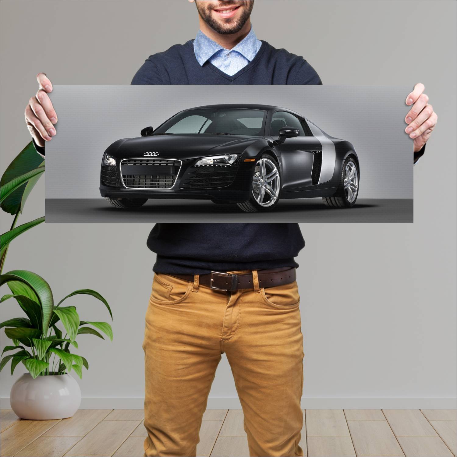 Cuadro grande 30x80cm 2008 audi r8 coupe us auto 385 Audi
