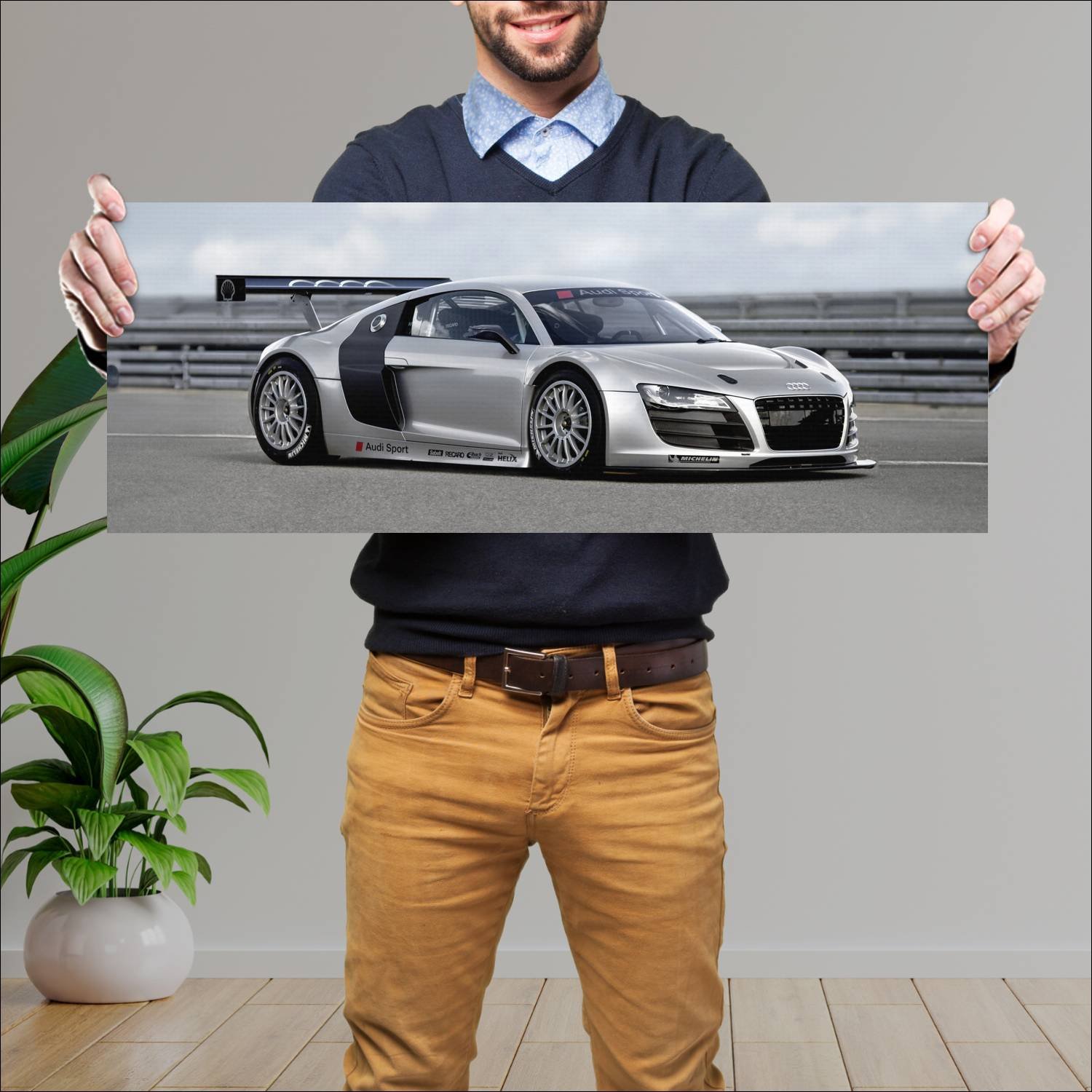 Cuadro grande 30x80cm 2008 audi r8 lms prototype 8 386 Audi