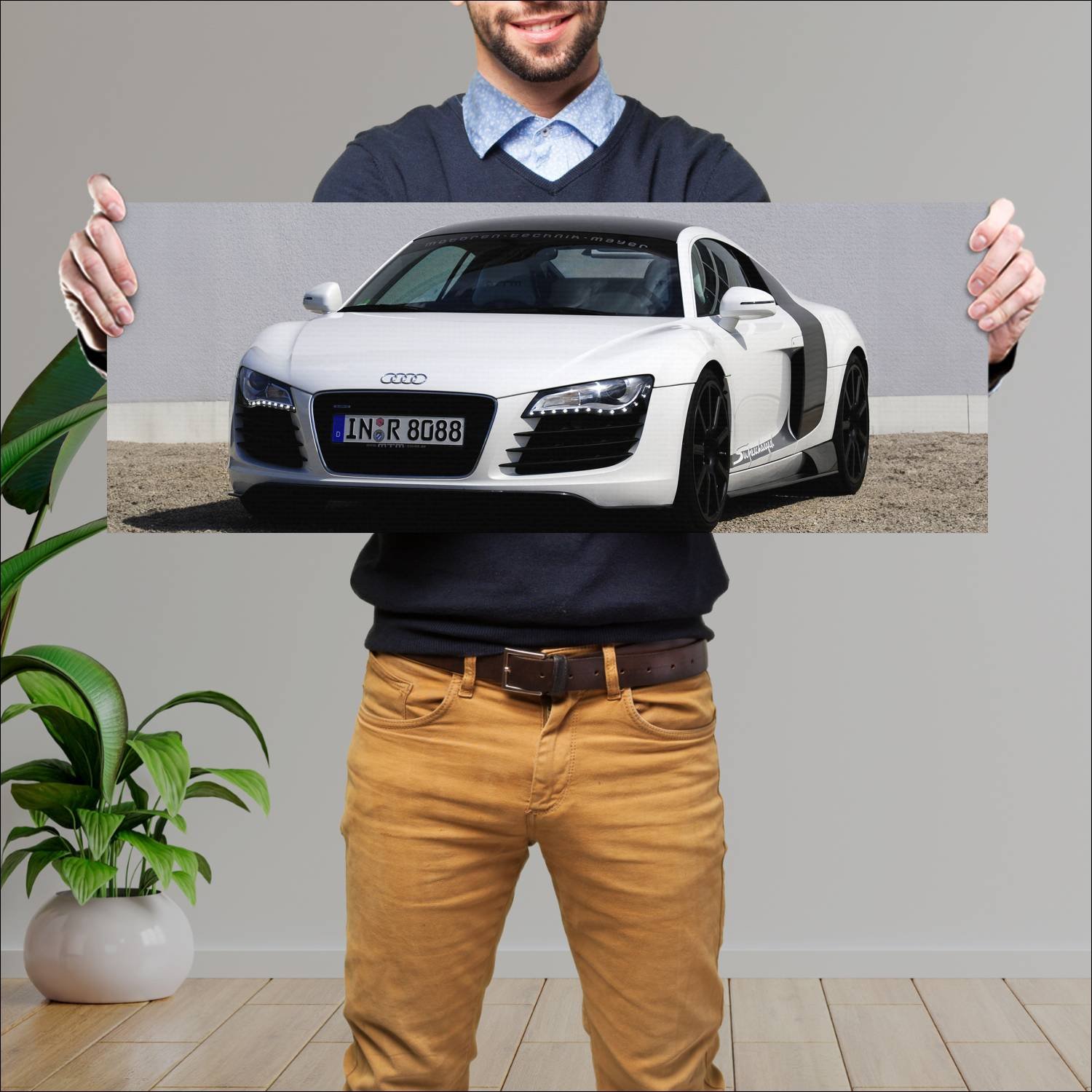 Cuadro grande 30x80cm 2008 audi r8 r coupe by mtm 387 Audi