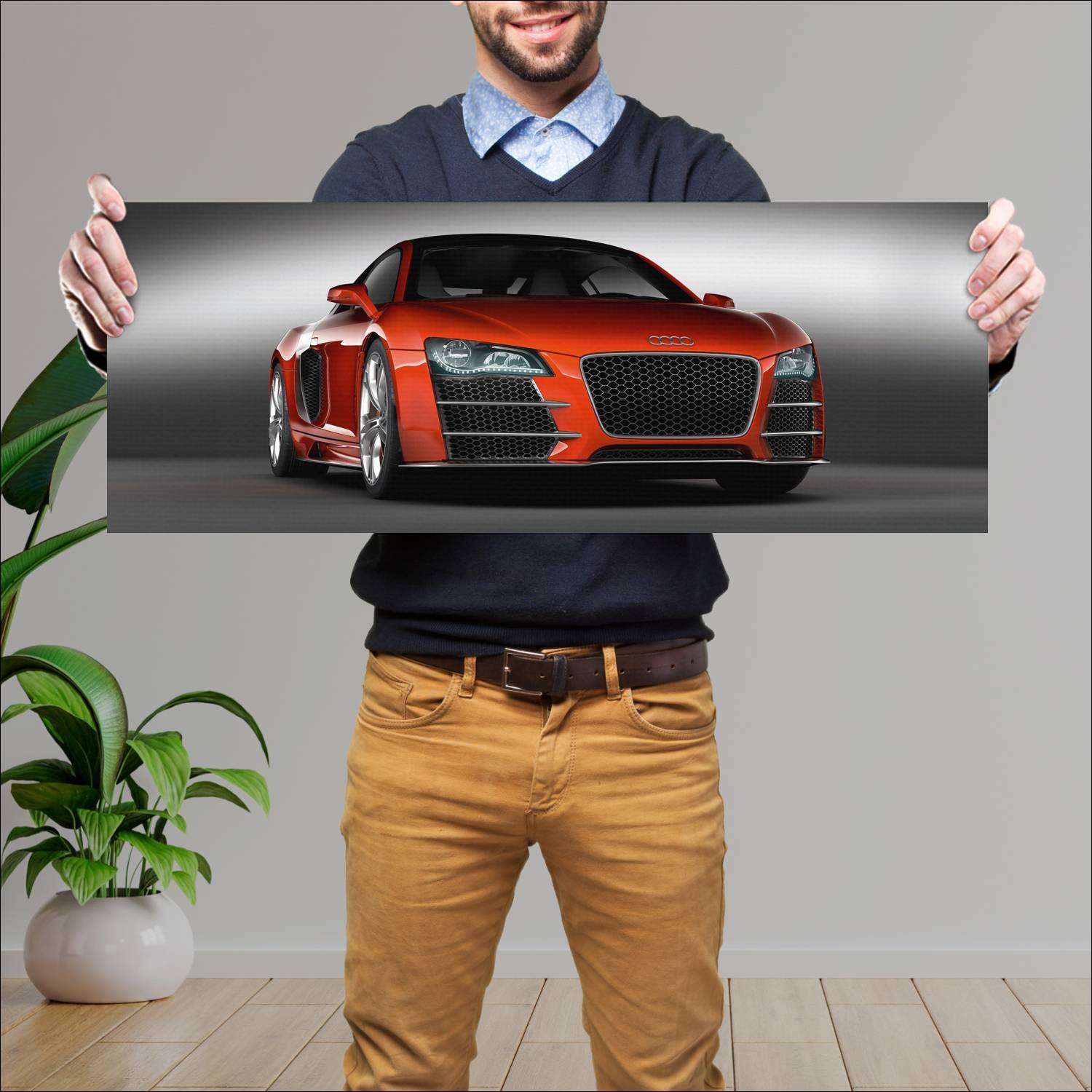 Cuadro grande 30x80cm 2008 audi r8 tdi le mans con 388 Audi