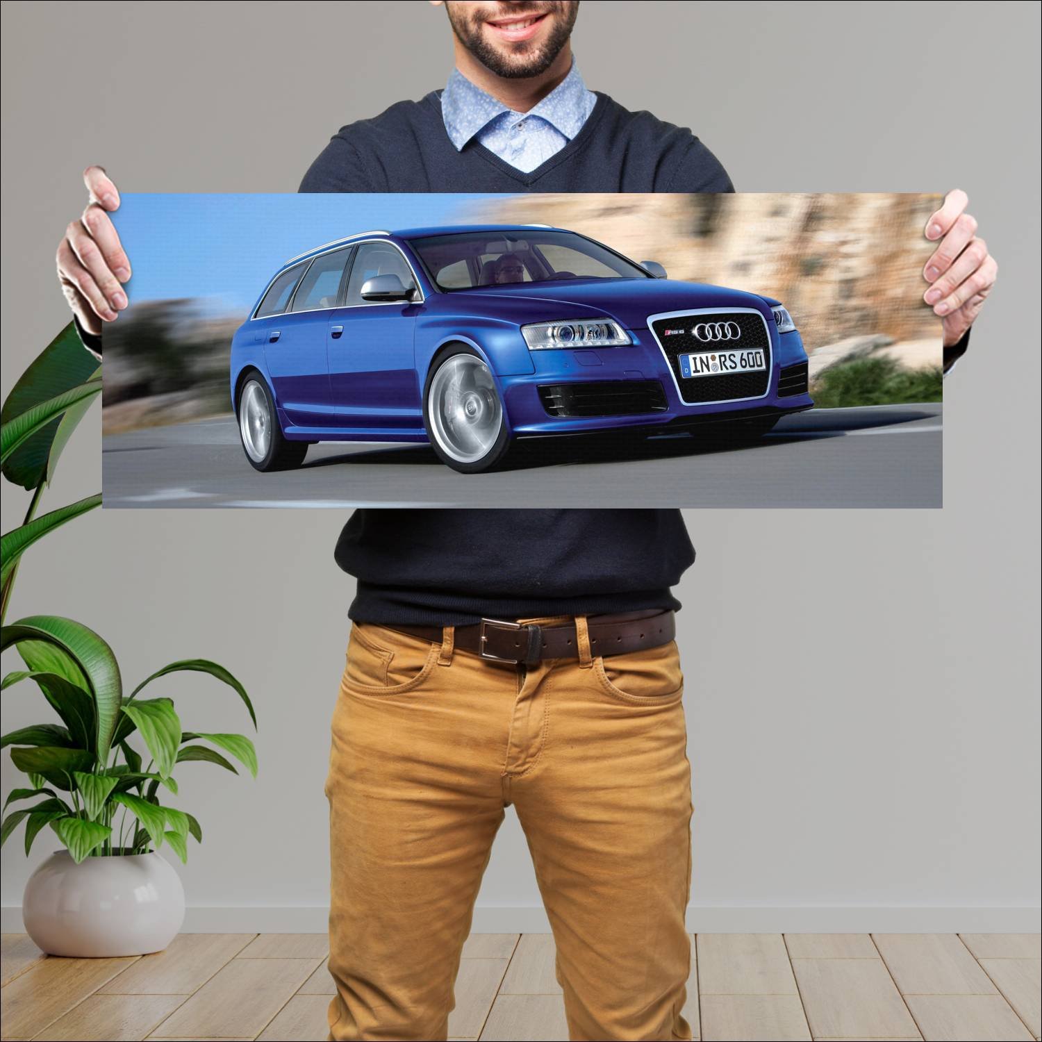 Cuadro grande 30x80cm 2008 audi rs 6 avant auto 391 Audi
