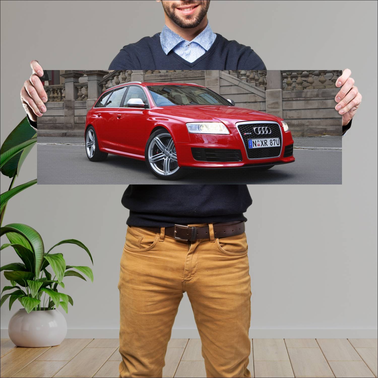 Cuadro grande 30x80cm 2008 audi rs 6 avant au Audi