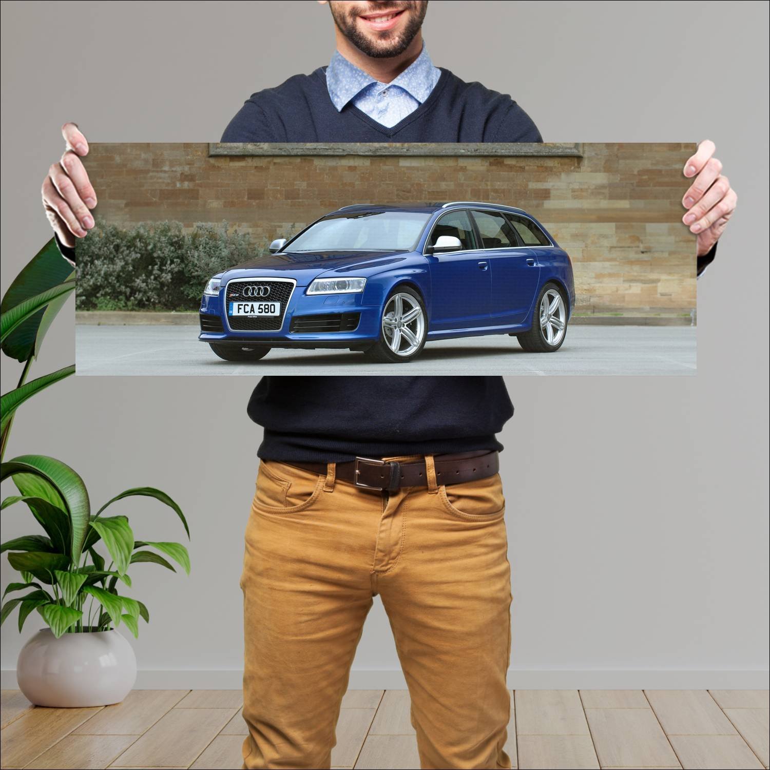 Cuadro grande 30x80cm 2008 audi rs 6 avant uk Audi
