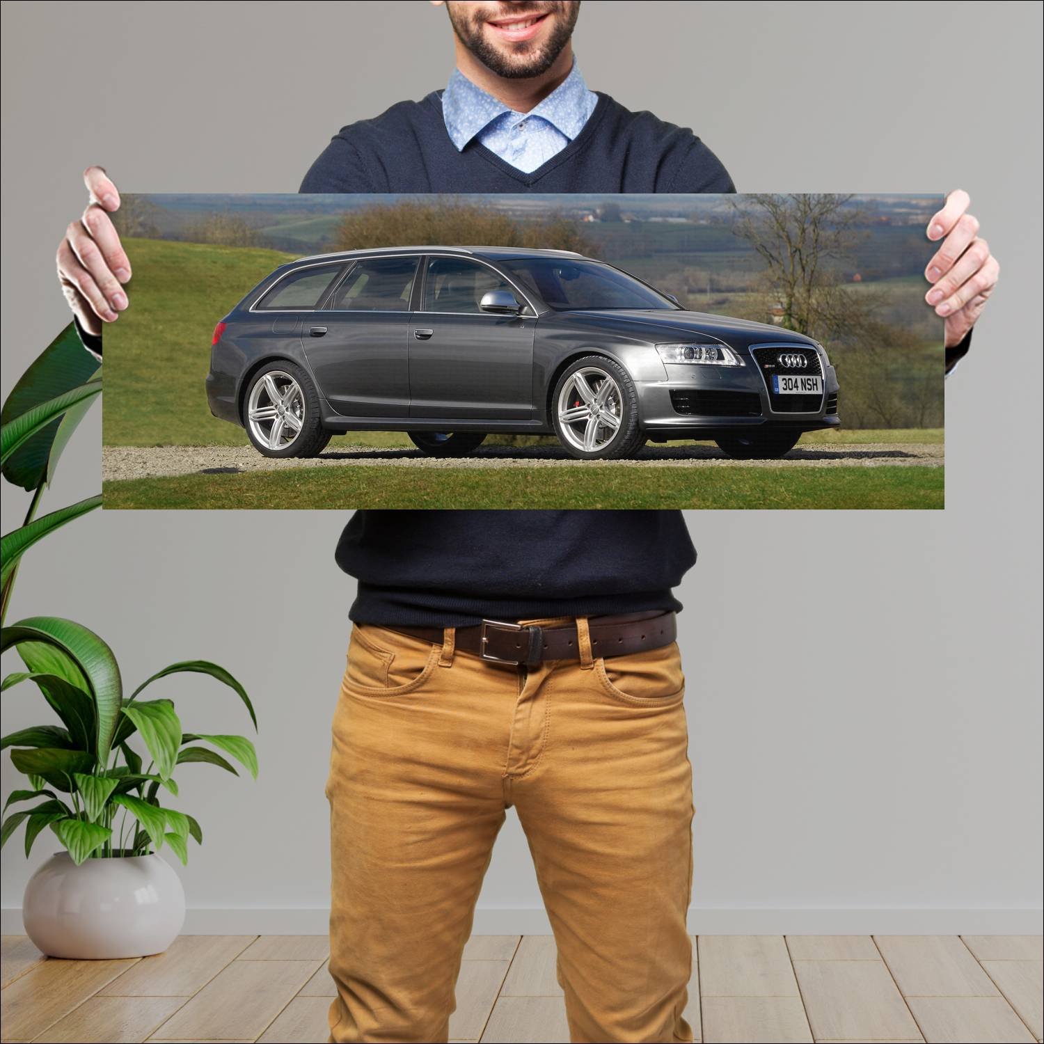 Cuadro grande 30x80cm 2008 audi rs 6 avant uk Audi