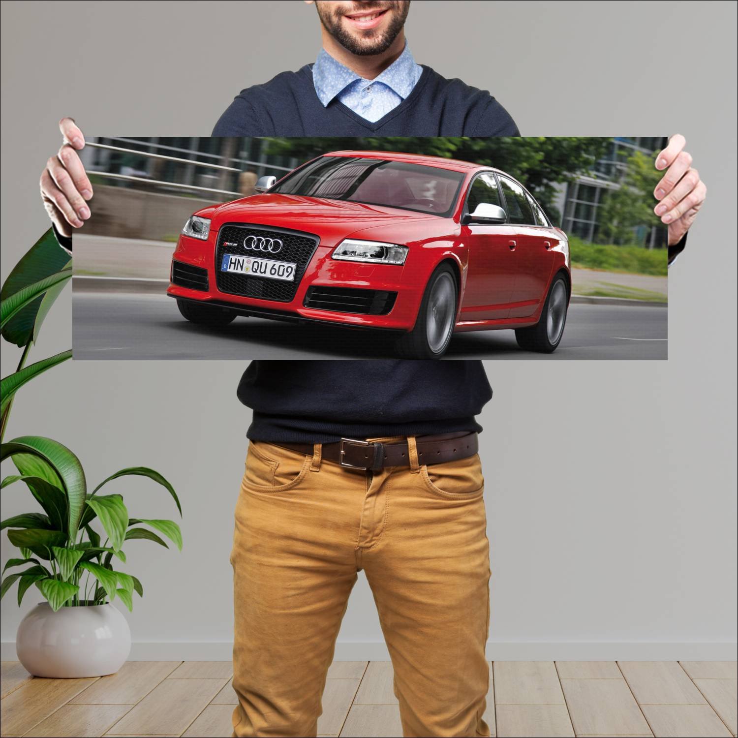 Cuadro grande 30x80cm 2008 audi rs 6 sedan auto 400 Audi