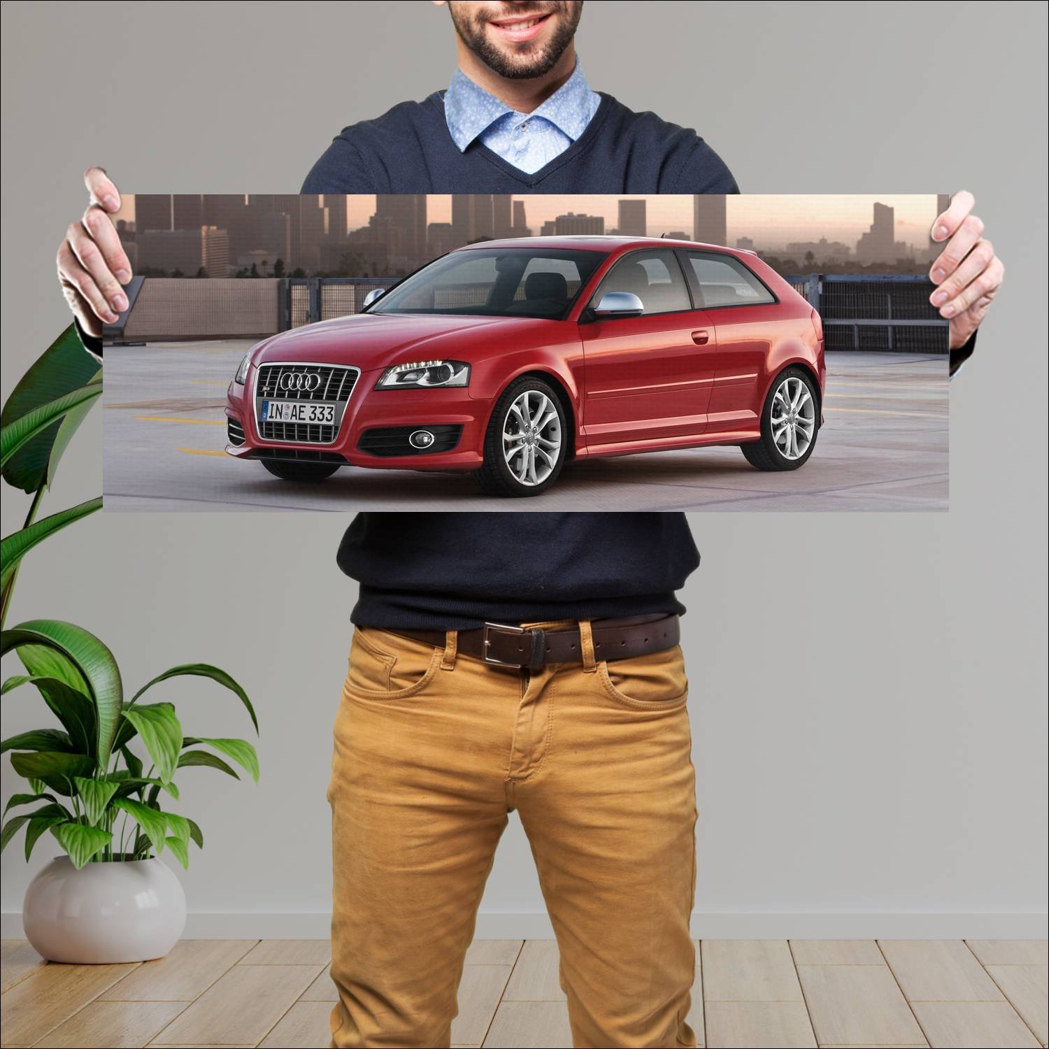 Cuadro grande 30x80cm 2008 audi s3 auto 401 Audi