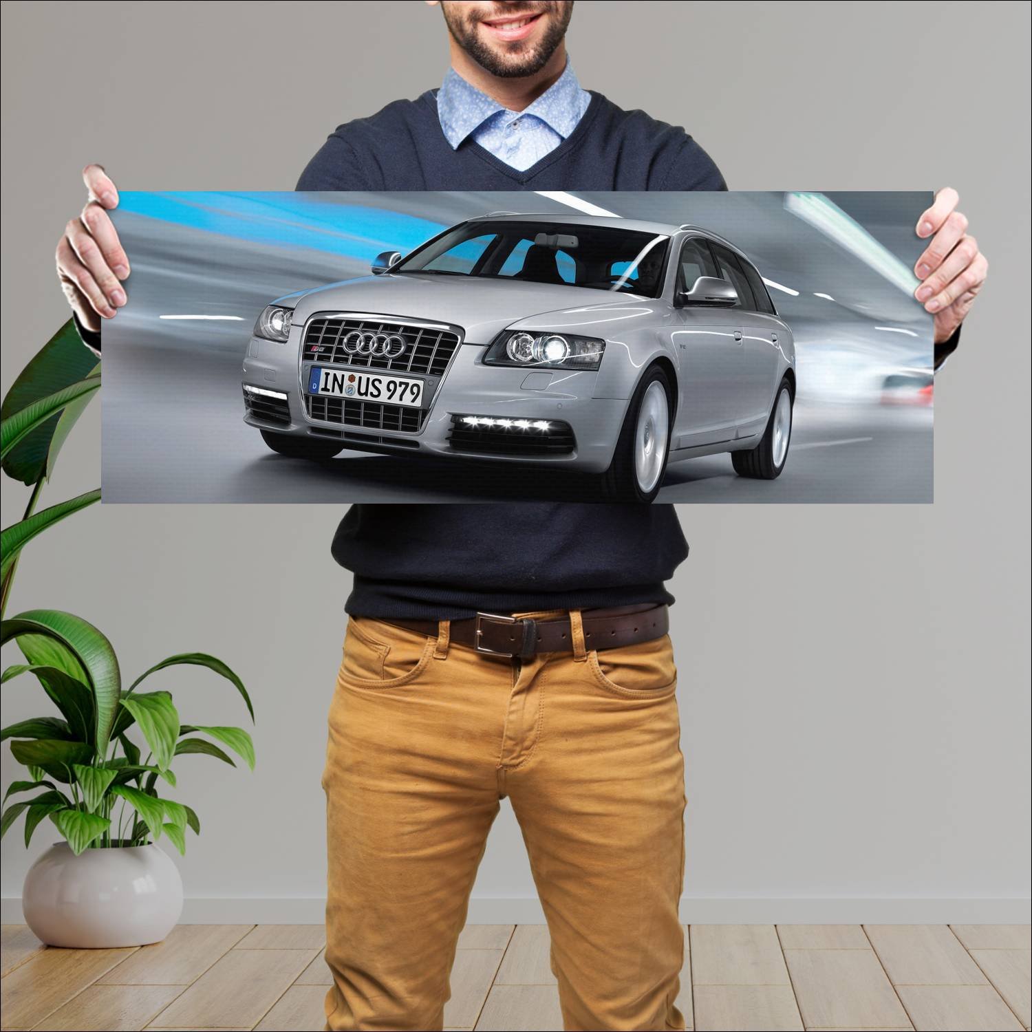 Cuadro grande 30x80cm 2008 audi s6 avant auto 411 Audi
