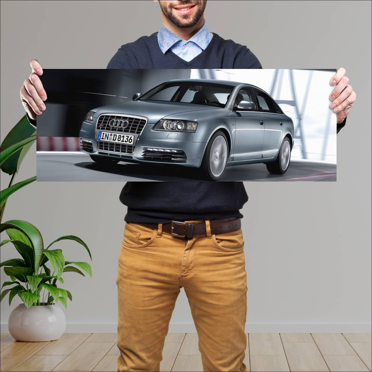 Cuadro grande 30x80cm 2008 audi s6 sedan auto 413 Audi