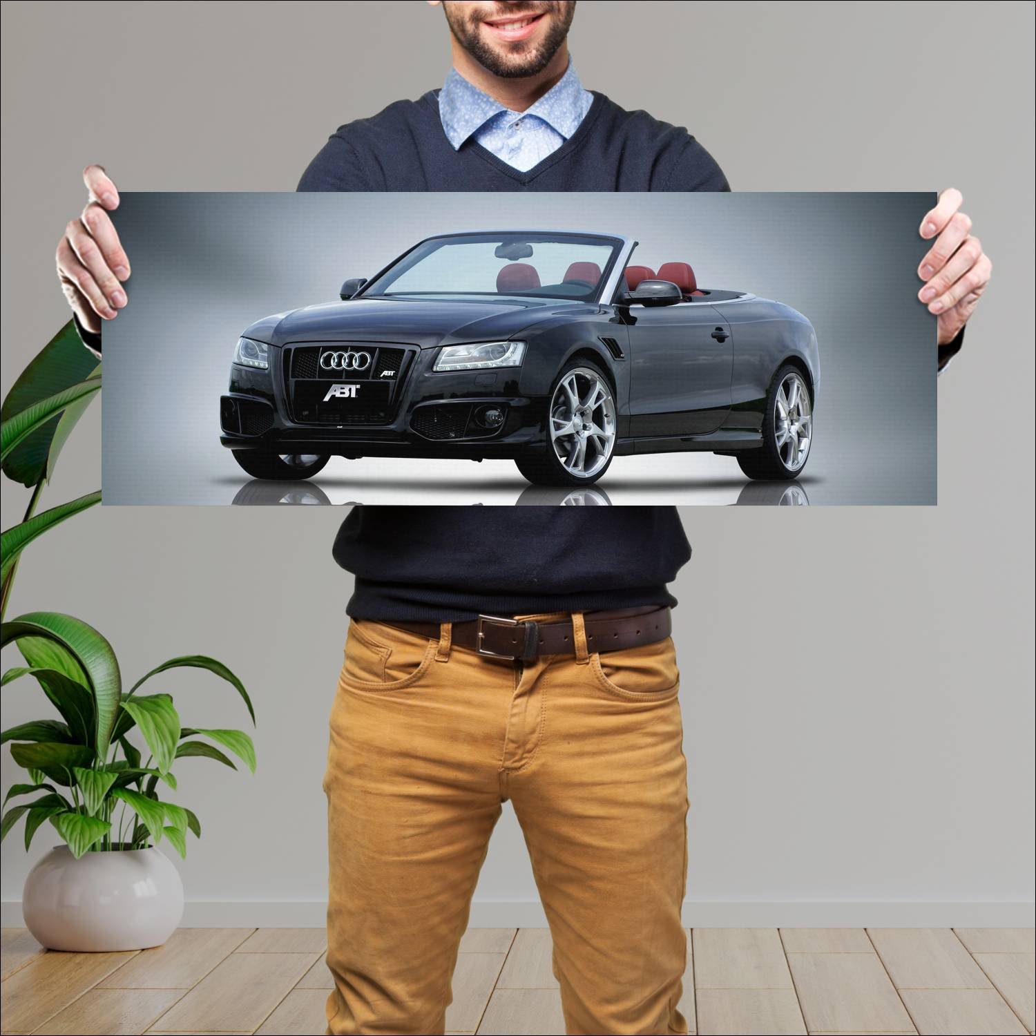 Cuadro grande 30x80cm 2009 abt as5 cabriolet auto 426 Audi