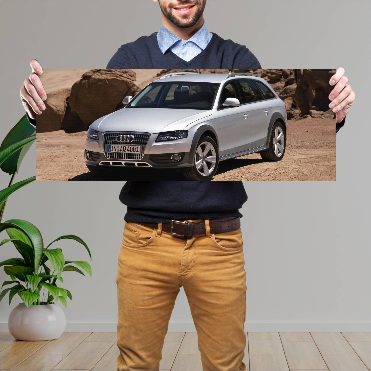 Cuadro grande 30x80cm 2009 audi a4 allroad auto 433 Audi