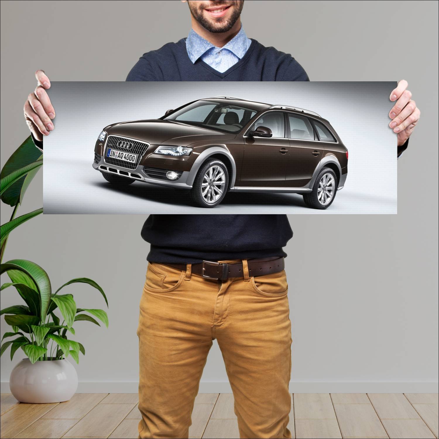 Cuadro grande 30x80cm 2009 audi a4 allroad auto 434 Audi