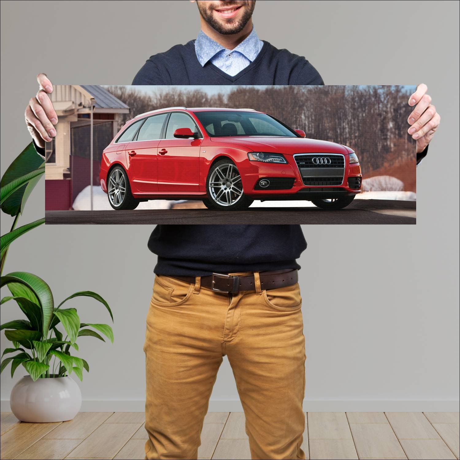 Cuadro grande 30x80cm 2009 audi a4 avant s line us 436 Audi