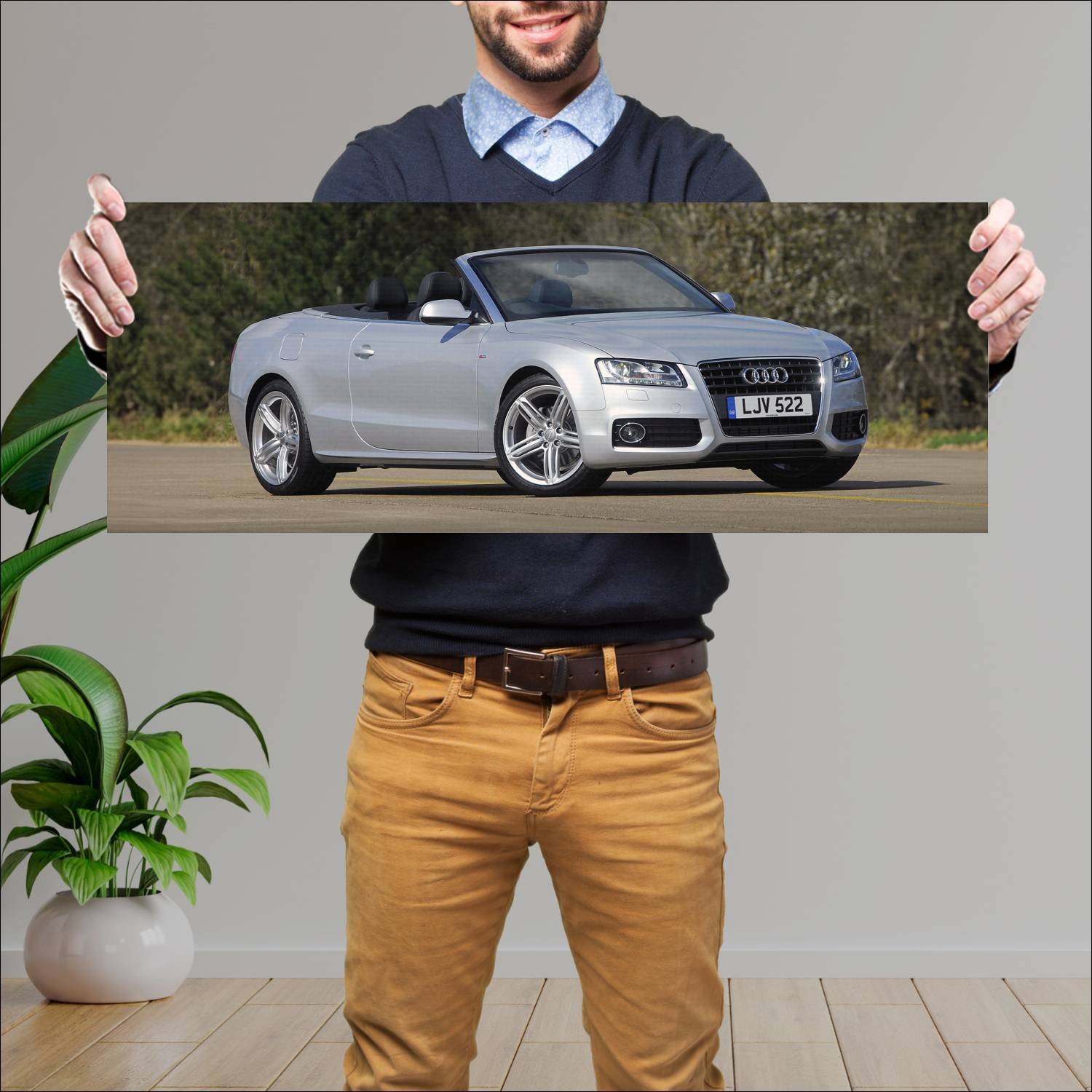 Cuadro grande 30x80cm 2009 audi a5 cabriolet s lin 442 Audi