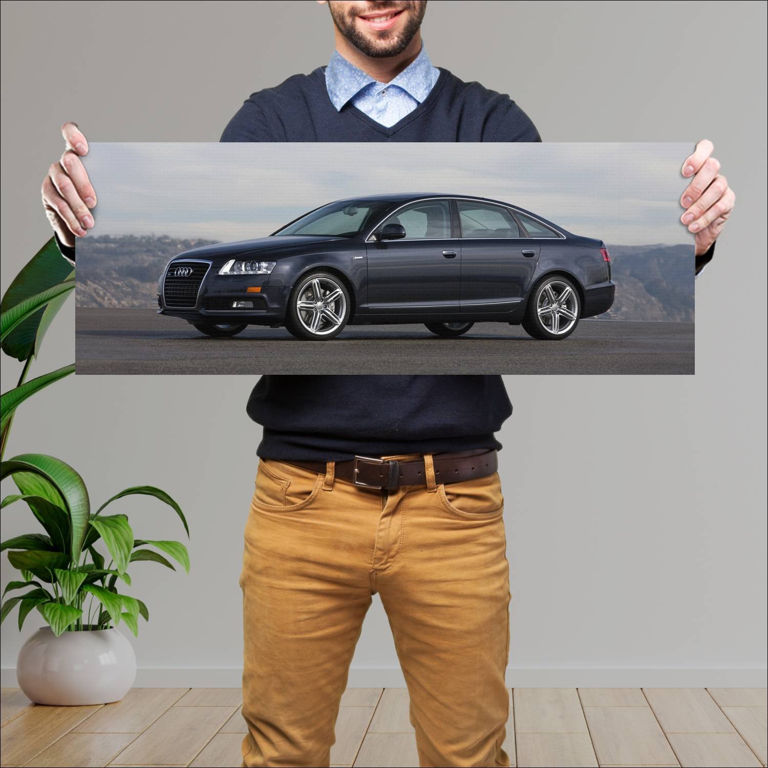 Cuadro grande 30x80cm 2009 audi a6 sedan us auto 452 Audi