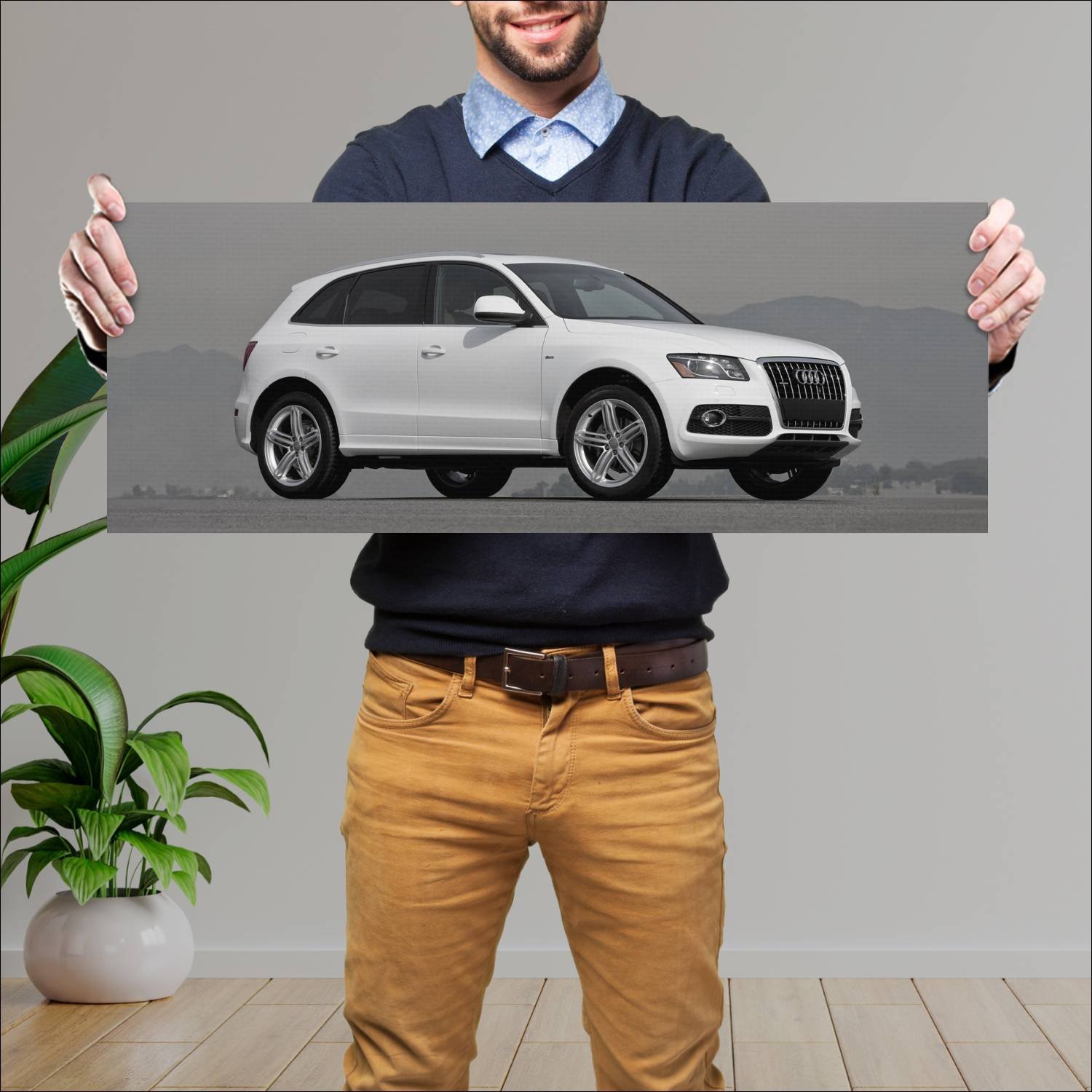 Cuadro grande 30x80cm 2009 audi q5 s line us auto 458 Audi