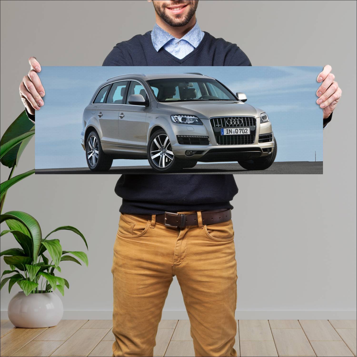 Cuadro grande 30x80cm 2009 audi q7 auto 460 Audi