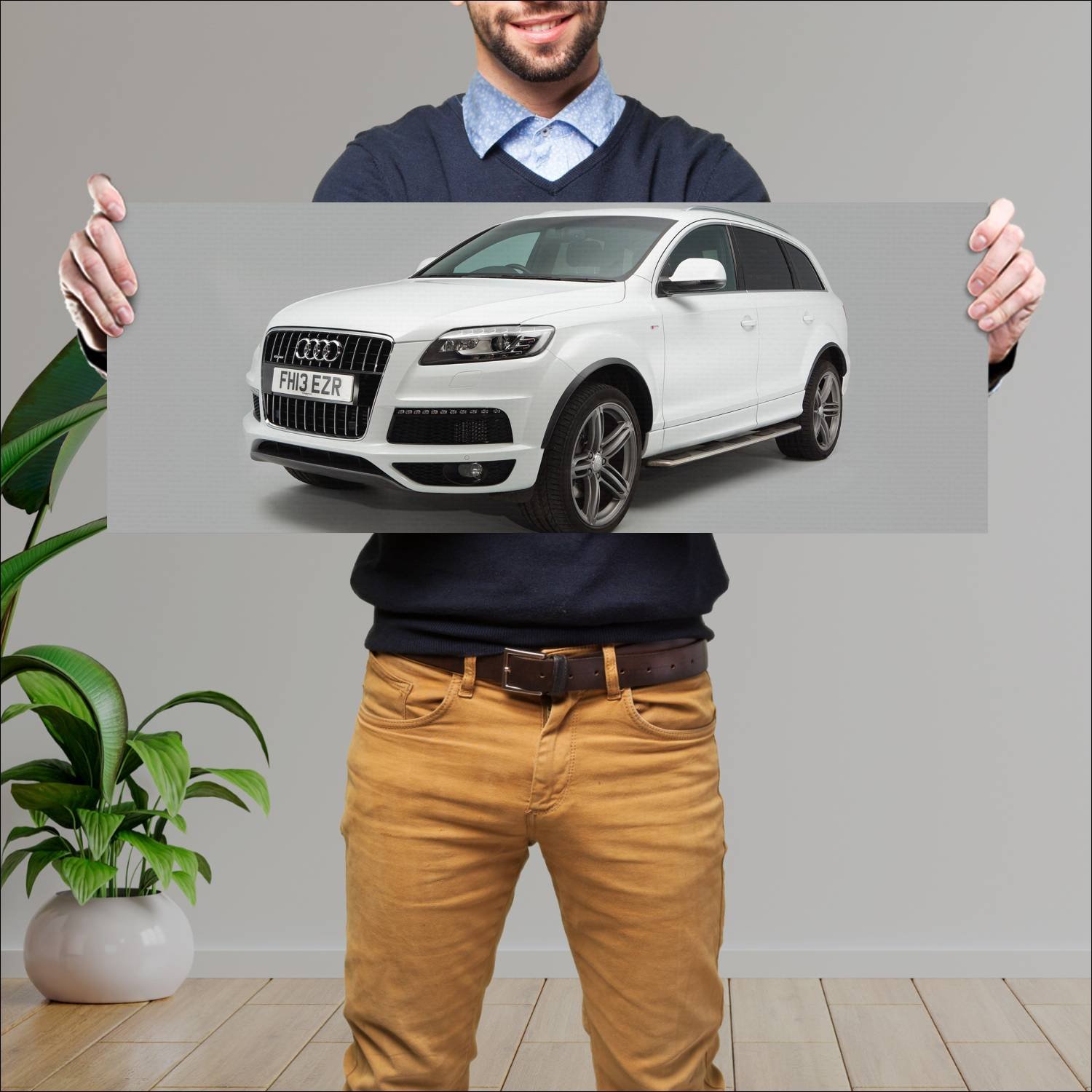 Cuadro grande 30x80cm 2009 audi q7 s line uk auto 466 Audi