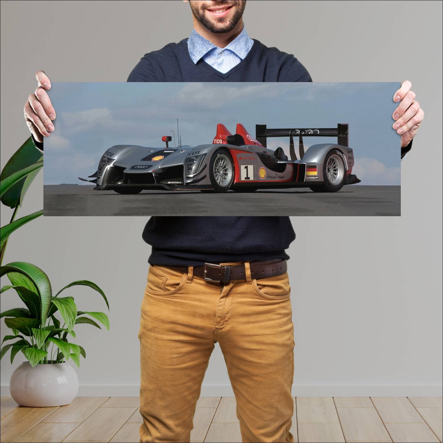 Cuadro grande 30x80cm 2009 audi r15 tdi auto 468 Audi