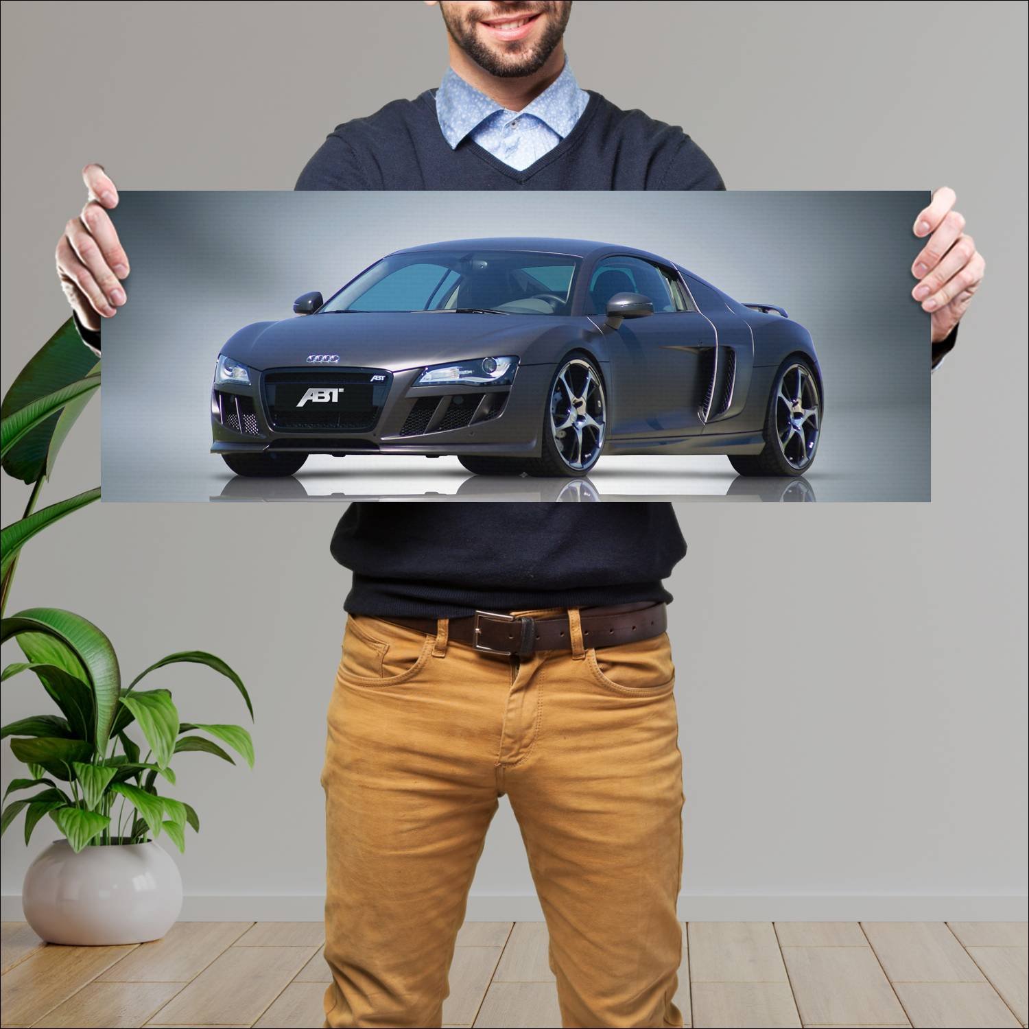 Cuadro grande 30x80cm 2009 audi r8 coupe carbon by 470 Audi