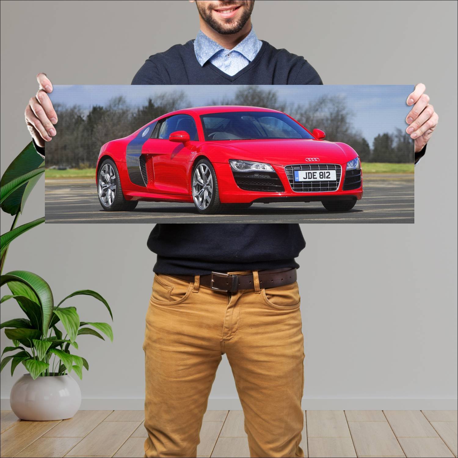 Cuadro grande 30x80cm 2009 audi r8 v10 coupe uk 87 476 Audi