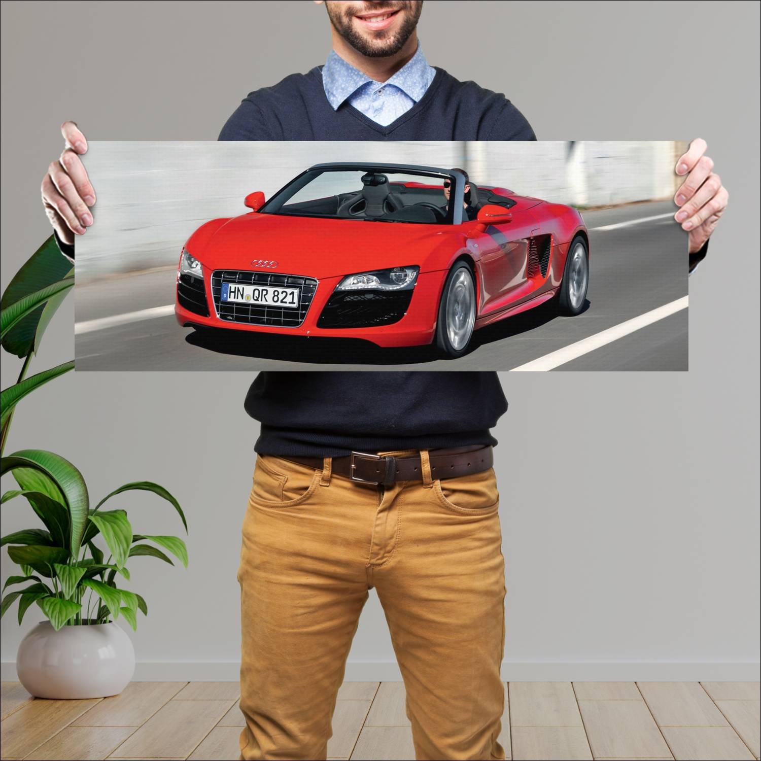 Cuadro grande 30x80cm 2009 audi r8 v10 spyder Audi