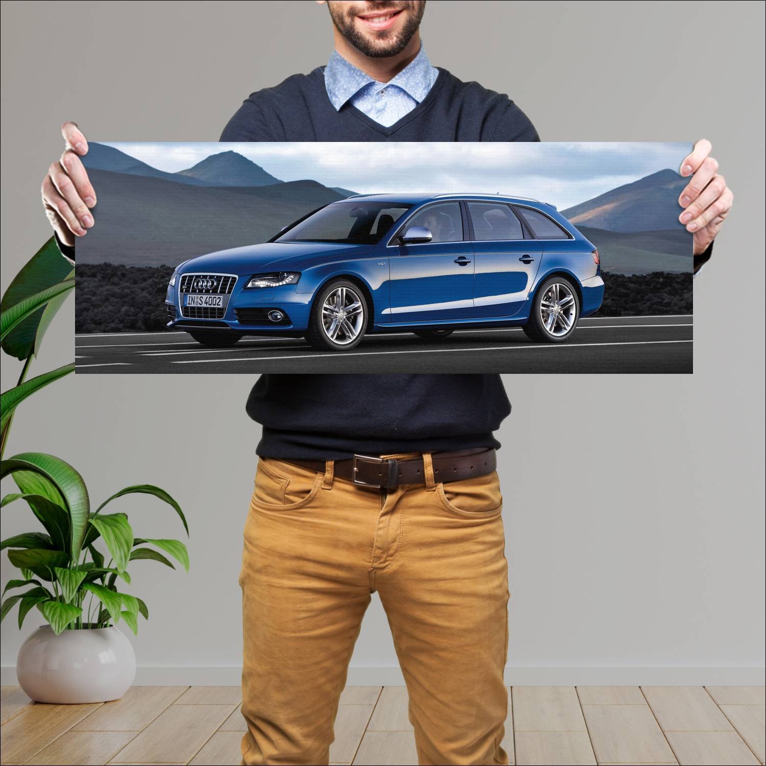 Cuadro grande 30x80cm 2009 audi s4 avant auto 483 Audi