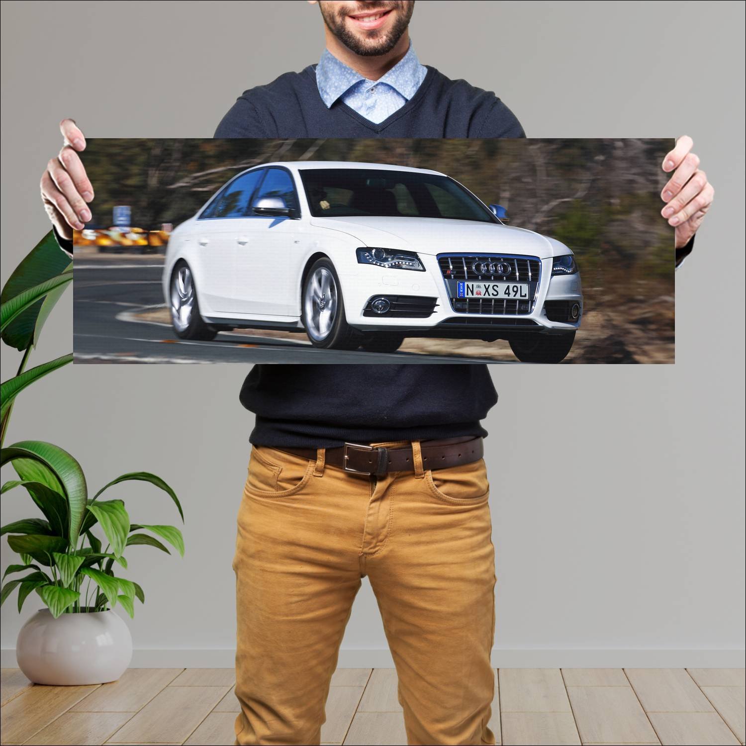 Cuadro grande 30x80cm 2009 audi s4 sedan au auto 487 Audi