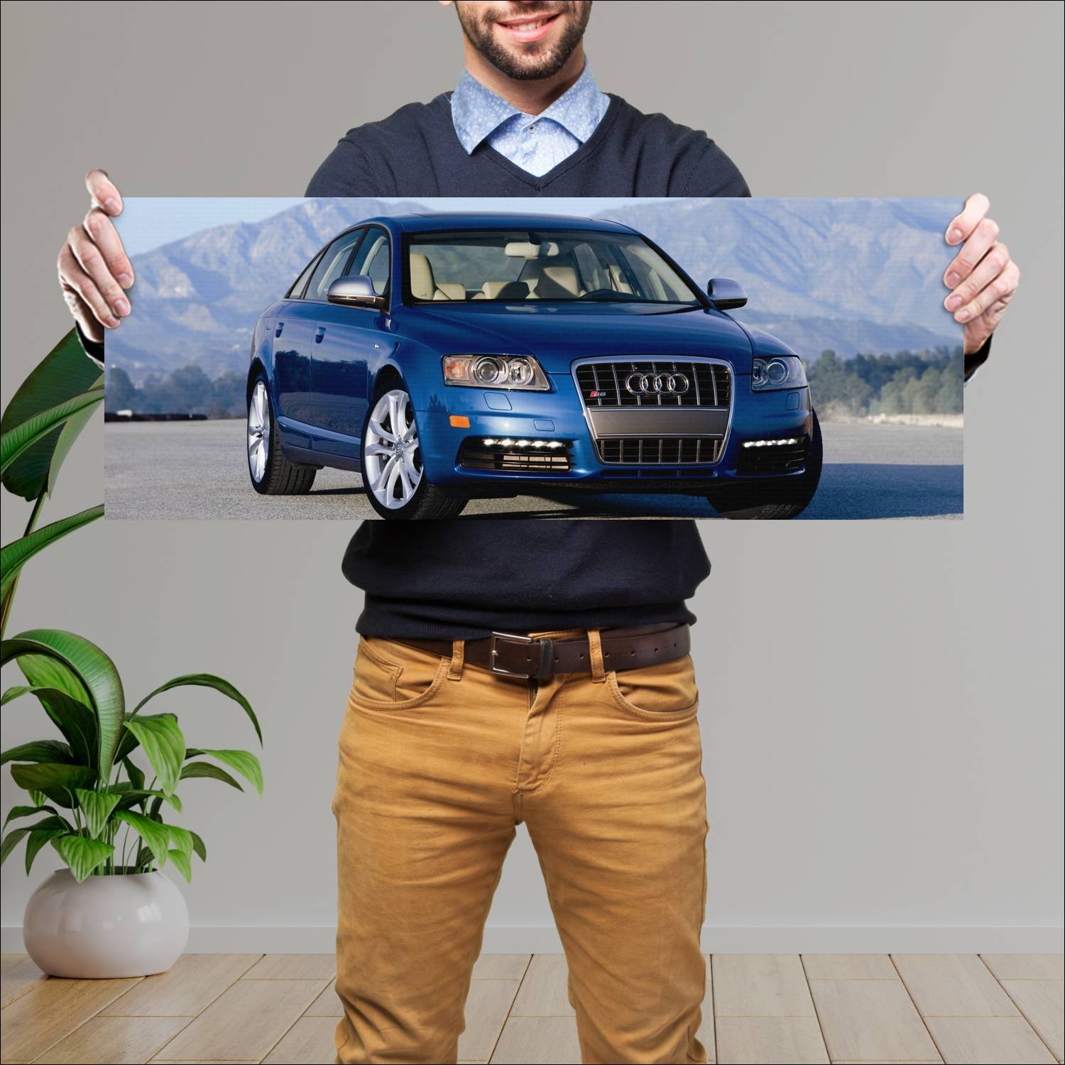 Cuadro grande 30x80cm 2009 audi s6 sedan us auto 493 Audi