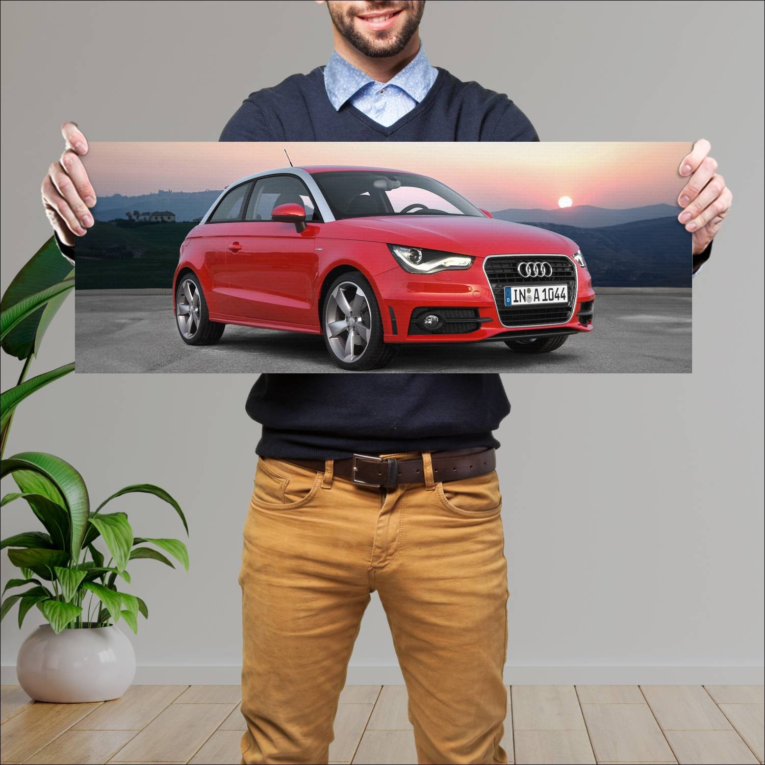 Cuadro grande 30x80cm 2010 audi a1 s line auto 526 Audi