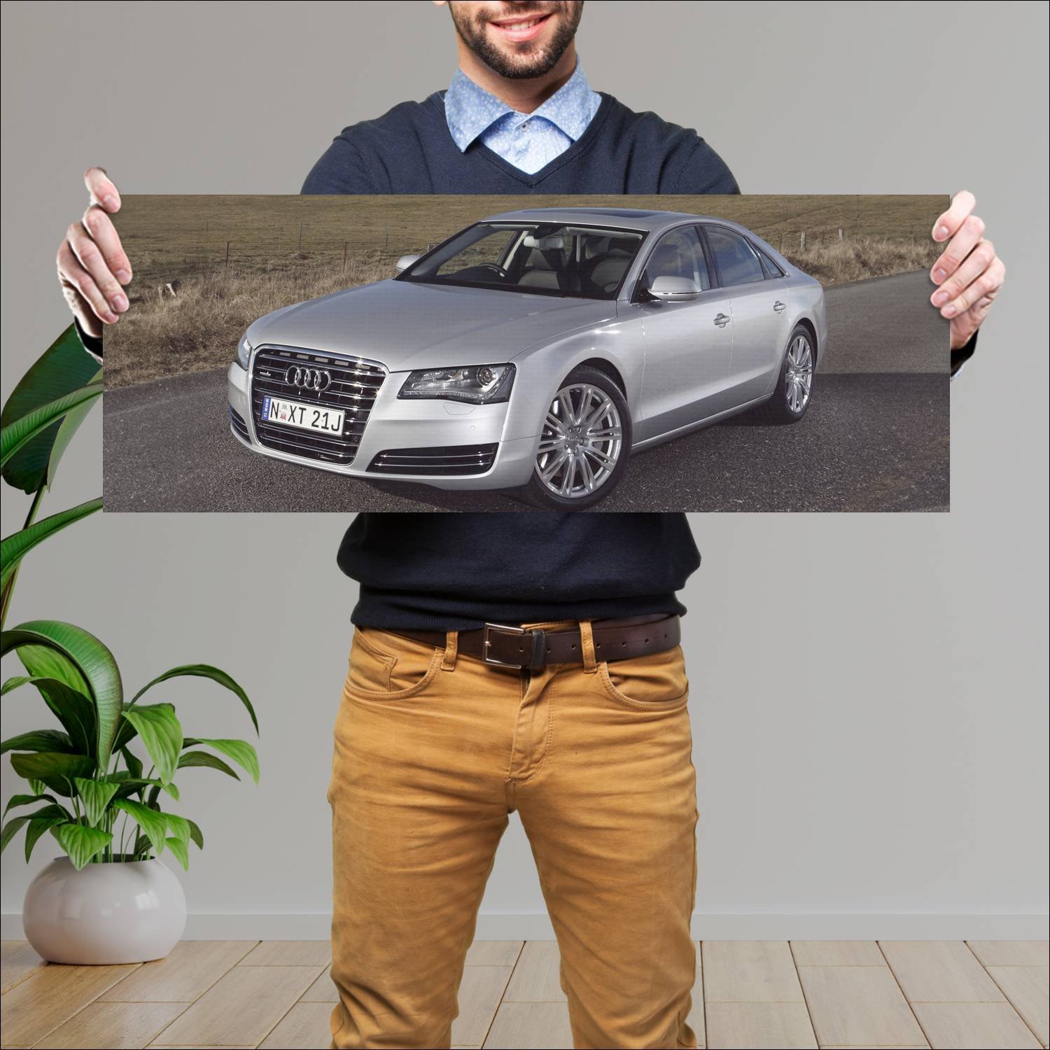 Cuadro grande 30x80cm 2010 audi a8 au auto 543 Audi