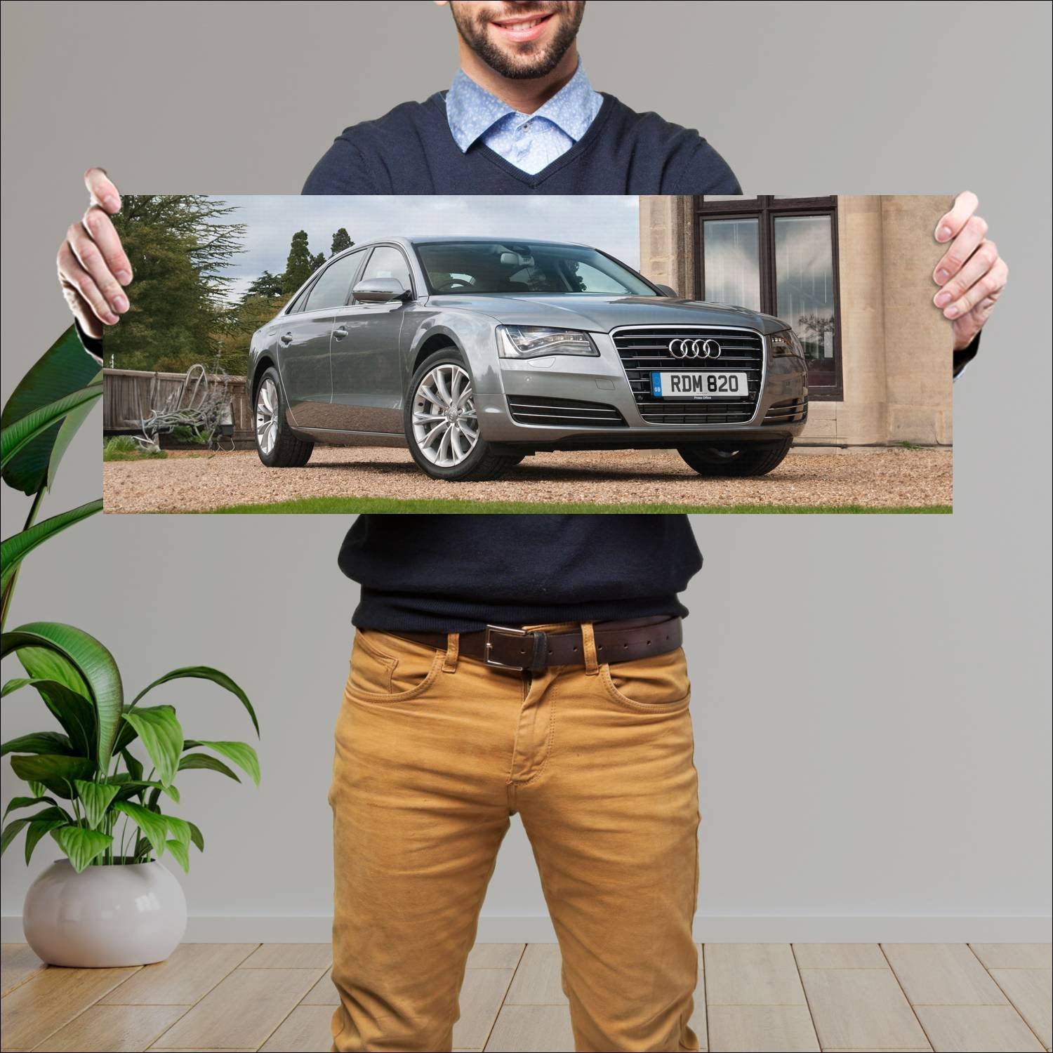 Cuadro grande 30x80cm 2010 audi a8 l uk auto 546 Audi