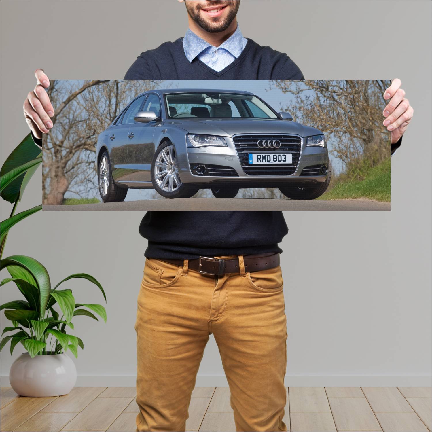 Cuadro grande 30x80cm 2010 audi a8 uk auto 547 Audi