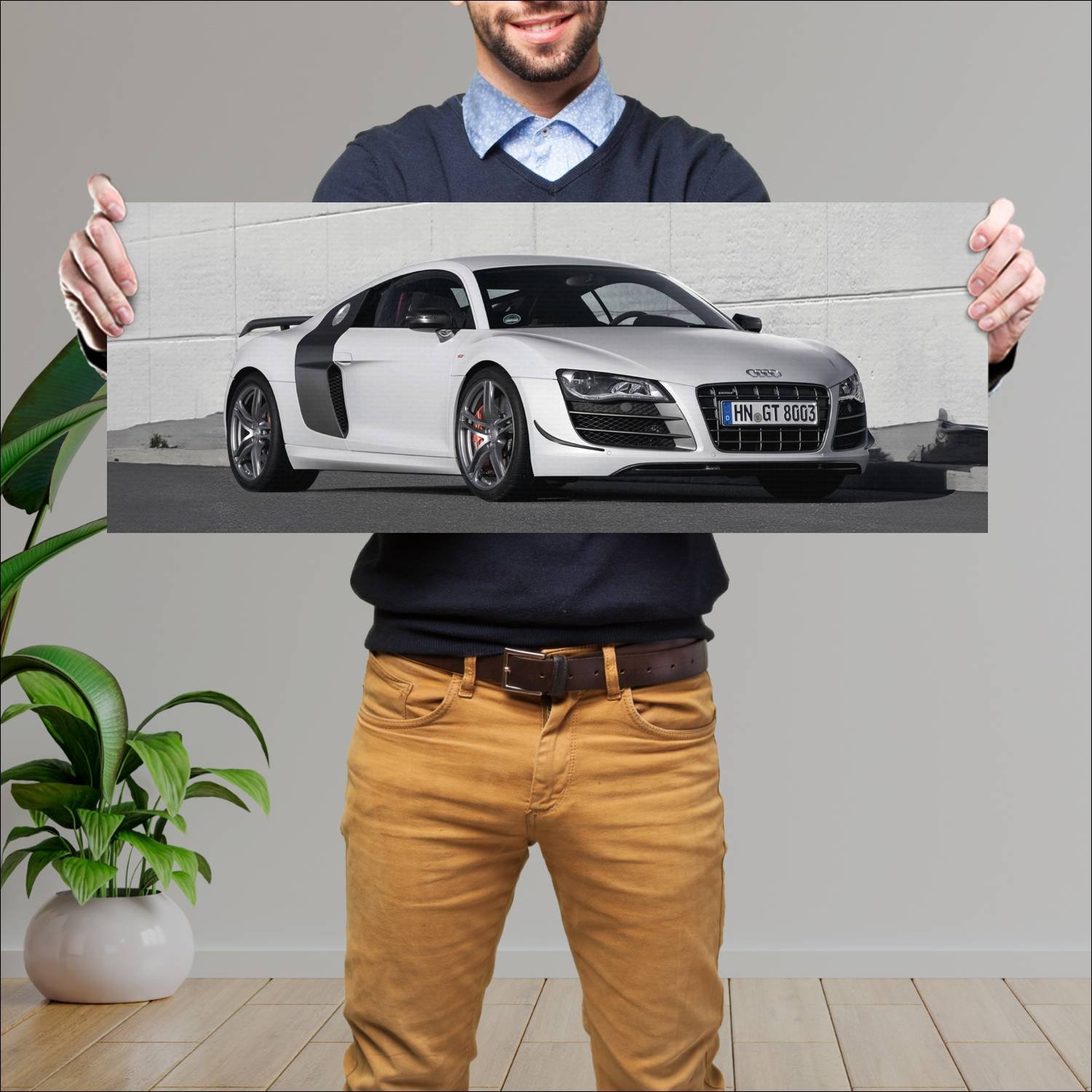 Cuadro grande 30x80cm 2010 audi r8 gt coupe auto 558 Audi