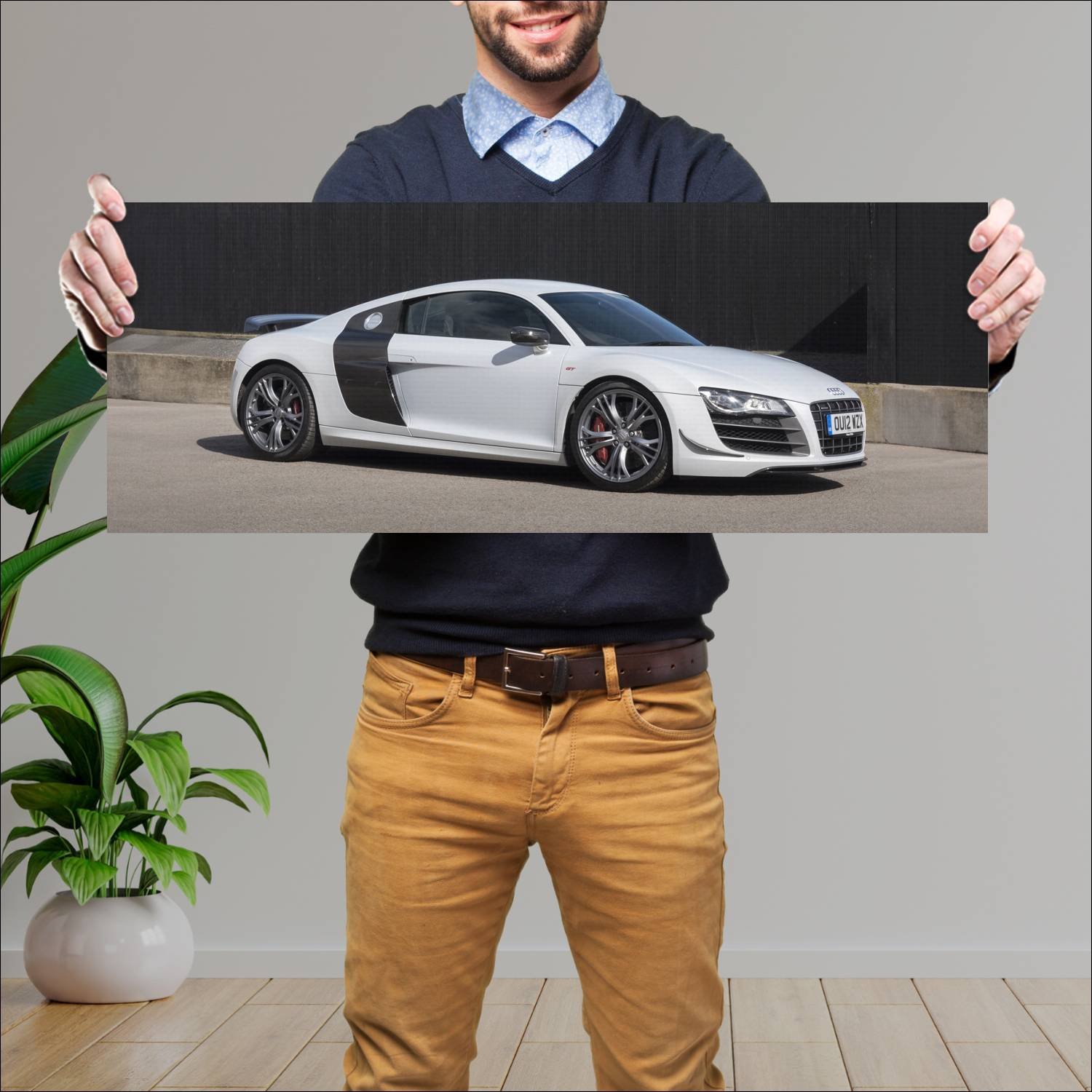 Cuadro grande 30x80cm 2010 audi r8 gt coupe uk 876 559 Audi